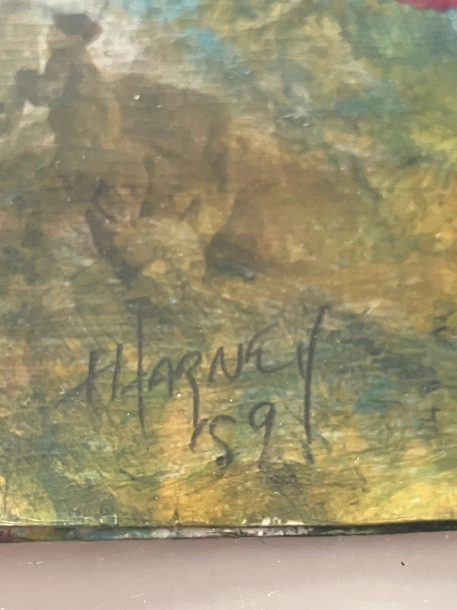 1980s Timothy Harney Mixed Media Collage Portrait of Tim Buckley, Signed and Framed - 5