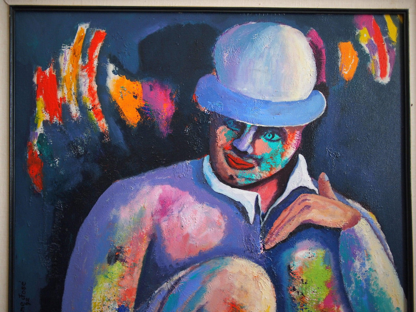Original Jaime Jose 1992 Surrealist Portrait Painting - 3