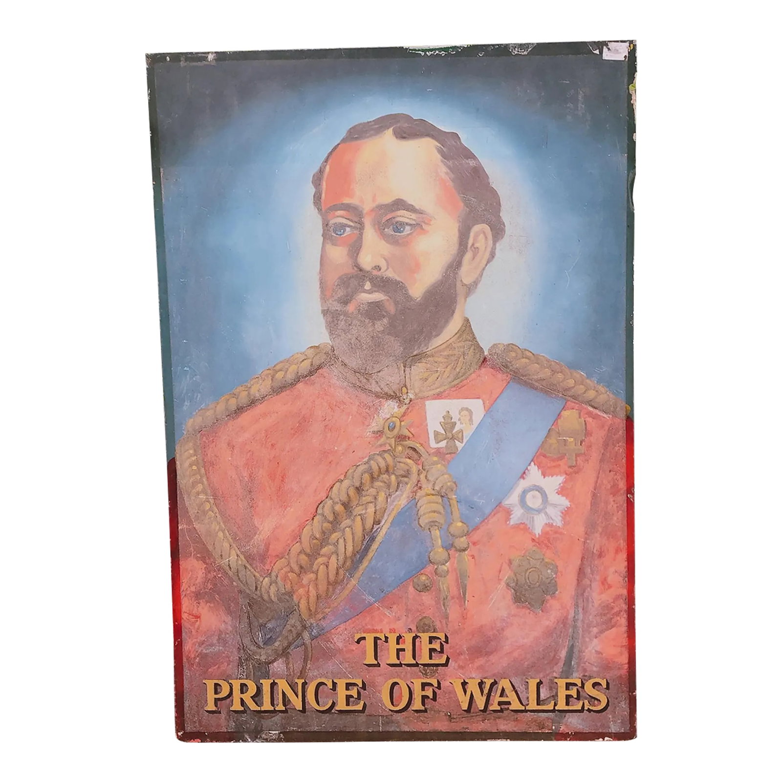 Early 20th Century Antique English Metal Pub Sign Prince of Wales Edward VII (1 of 4)