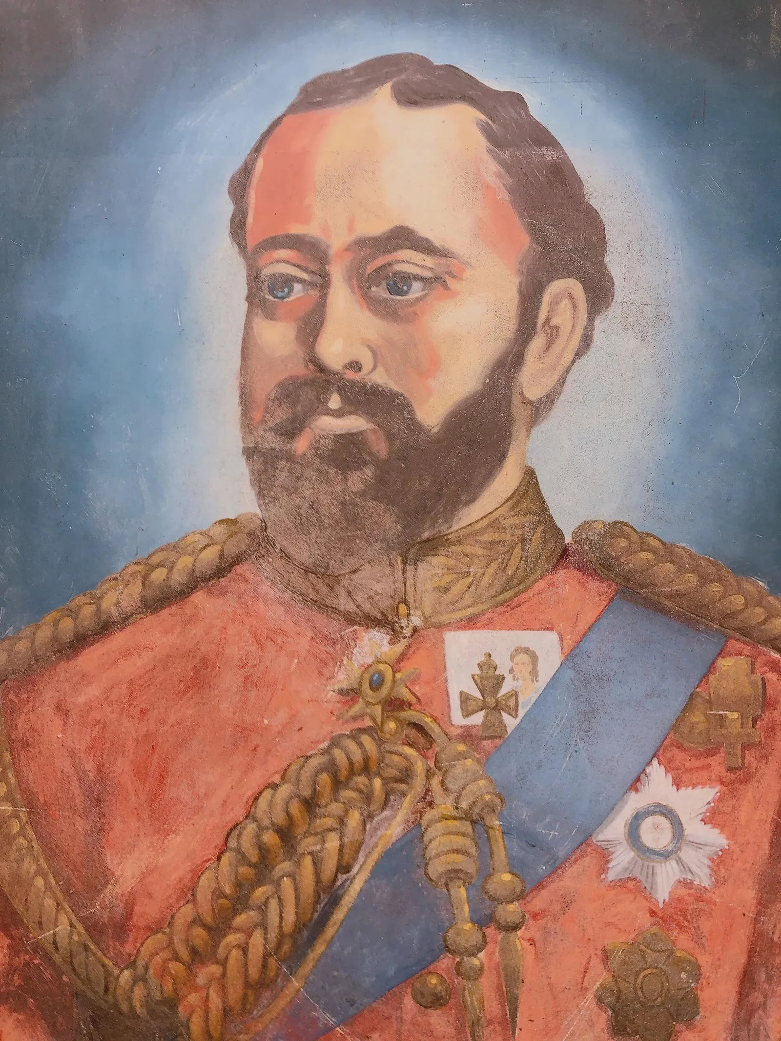 Early 20th Century Antique English Metal Pub Sign Prince of Wales Edward VII - 3