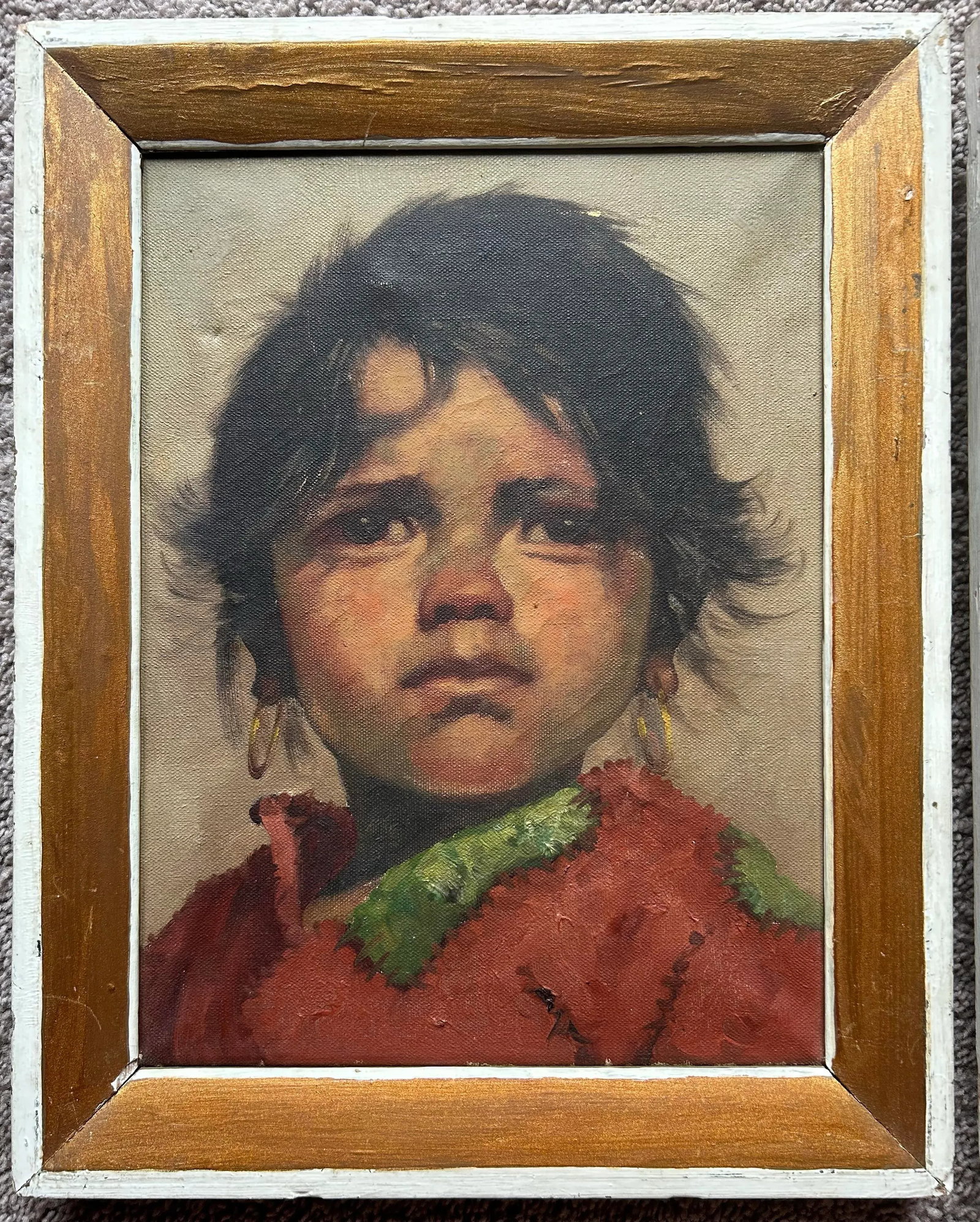 Antique 19th Century Pair of Portraits of Children, Framed - 4