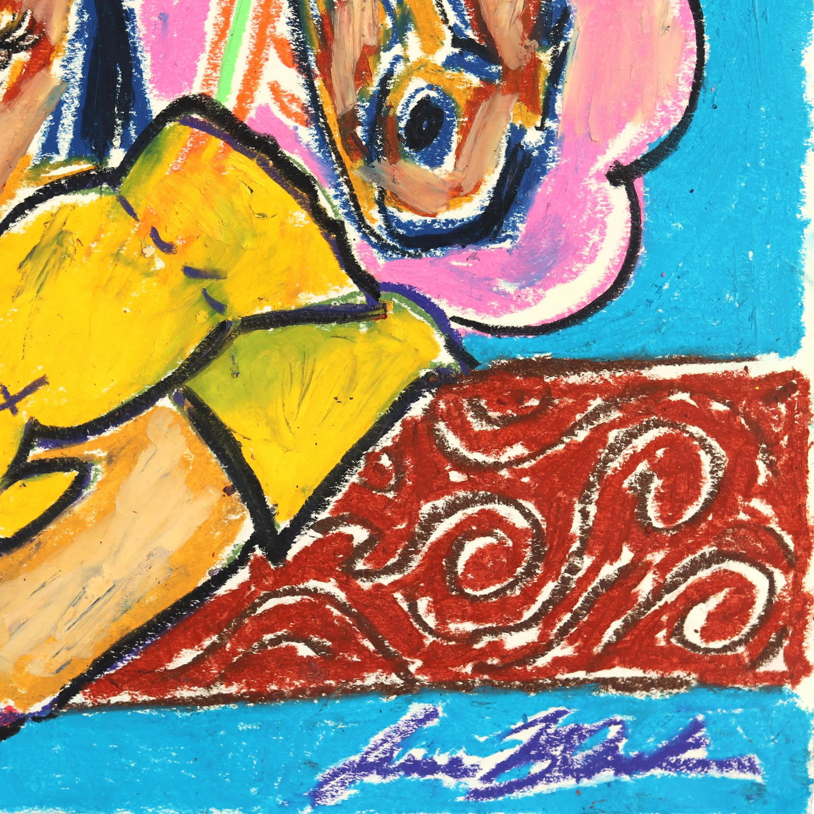 Wild West Dream - Colorful Playful Figurative Cowgirl Horse Mixed Media Original Artwork by Jesse Bl - 5