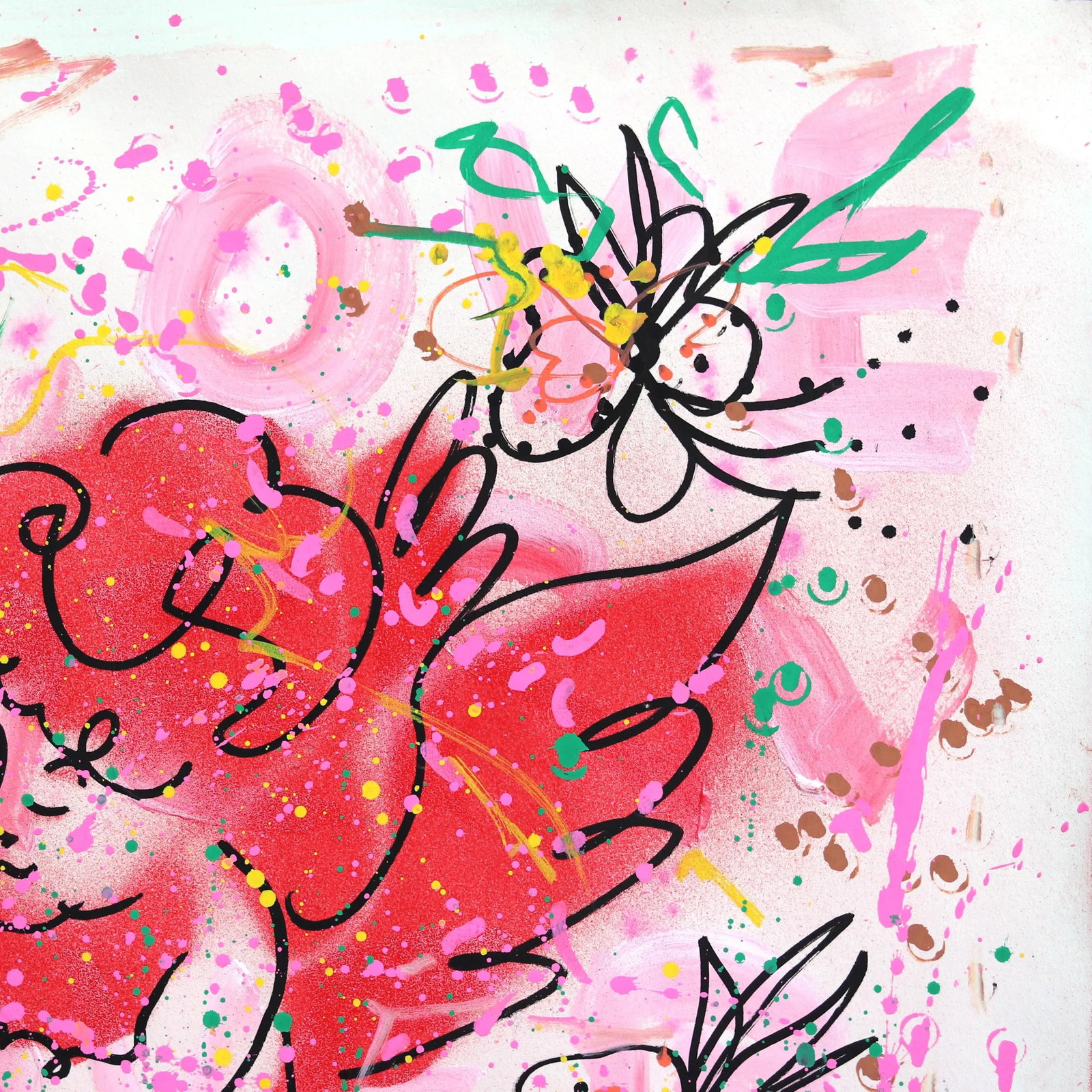 Lover 14 - Pink Figurative Cowgirl Love Inspired Art on Paper Original Artwork by Jesse Black - 3