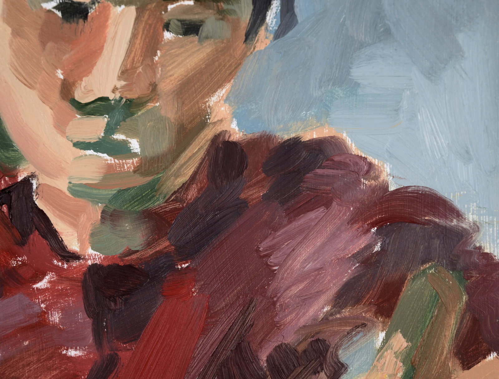 Portrait of a Woman in Red - Bay Area Figurative School Abstract Expressionist by Heather Speck - 4