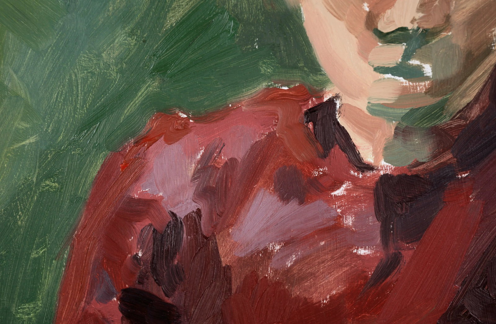 Portrait of a Woman in Red - Bay Area Figurative School Abstract Expressionist by Heather Speck - 6
