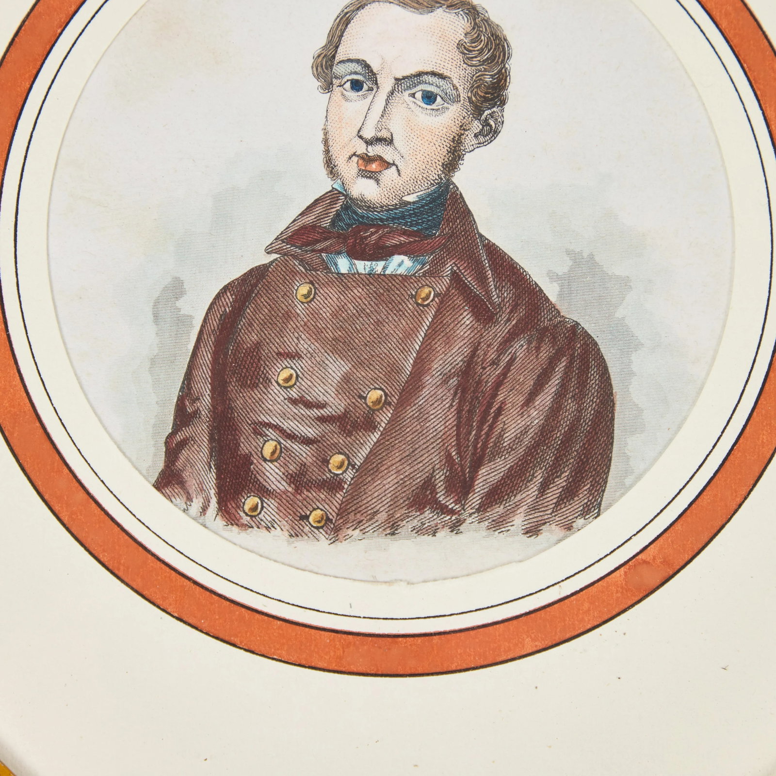 Antique Hand Colored Print of European Notable C 1800's | B - 7