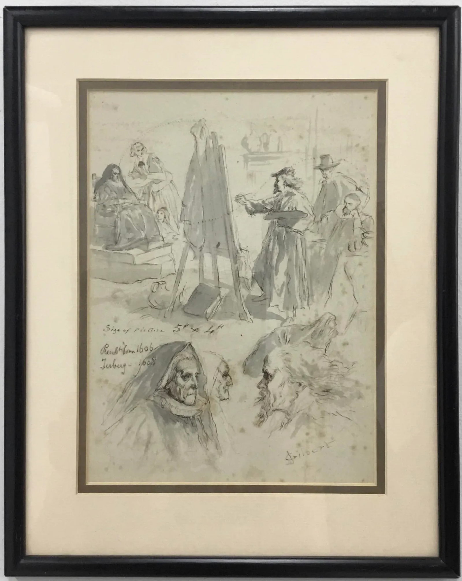 Original Pen and Ink Study Drawing by Sir John Gilbert - 11