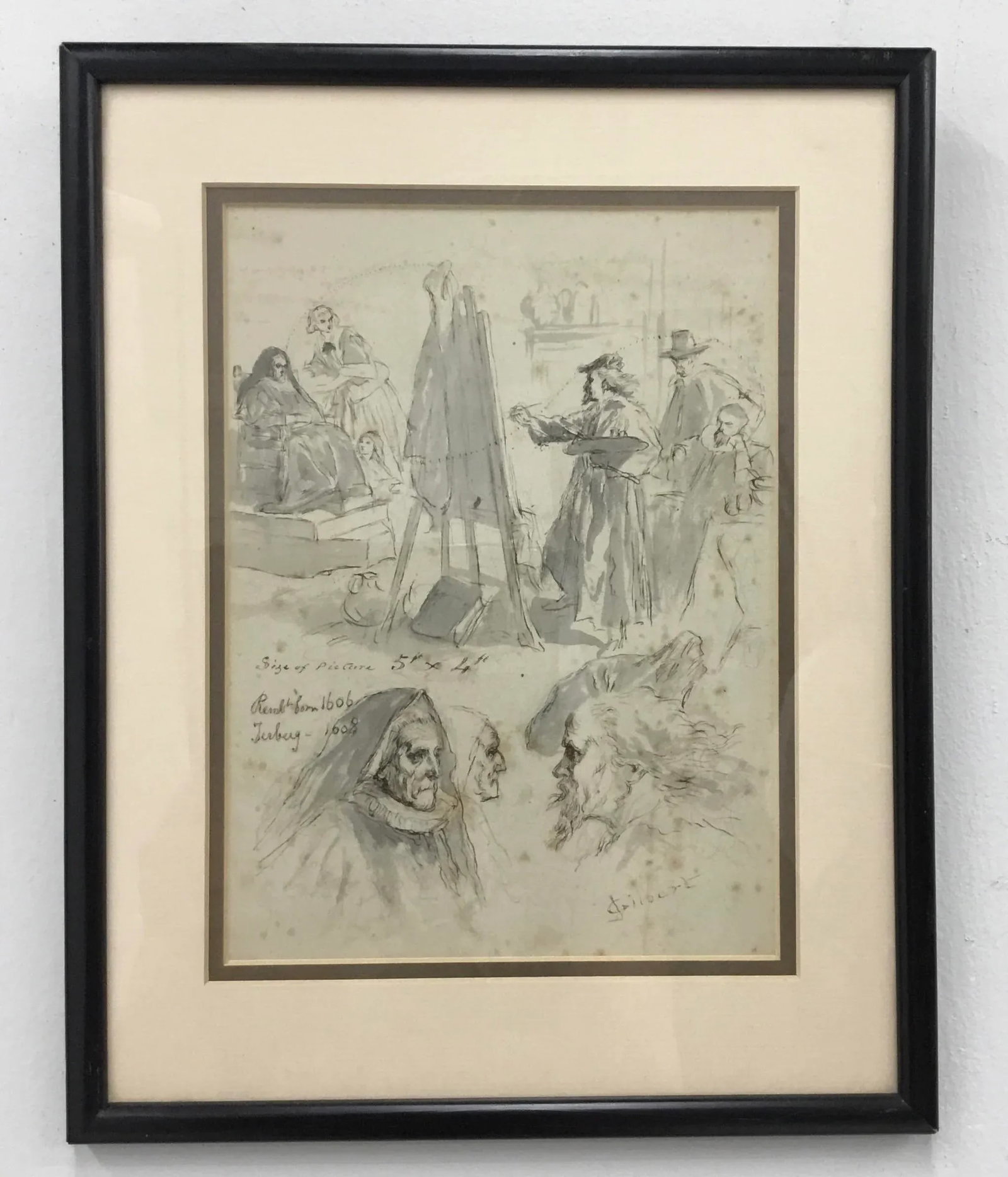 Original Pen and Ink Study Drawing by Sir John Gilbert - 2