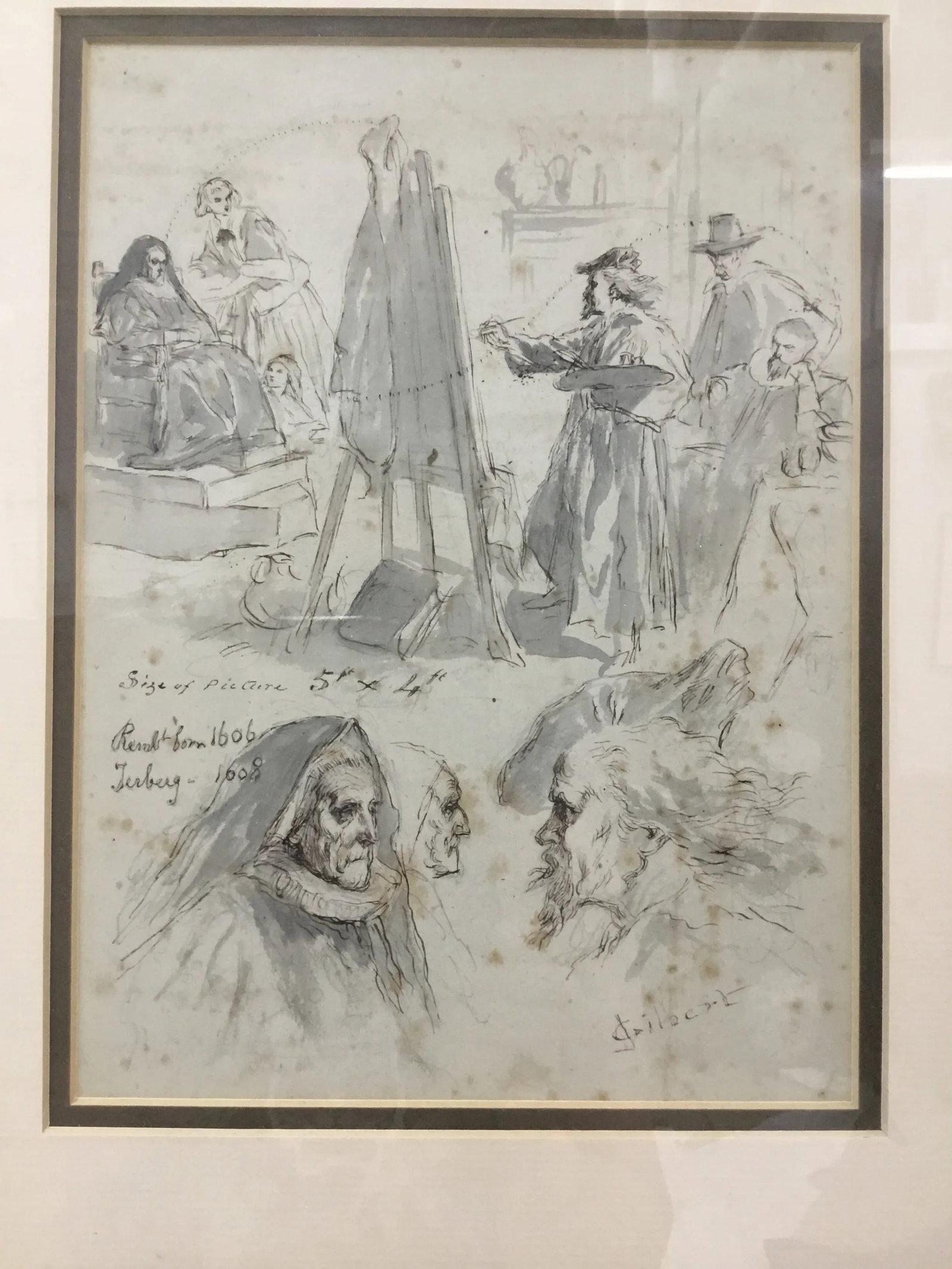 Original Pen and Ink Study Drawing by Sir John Gilbert - 3