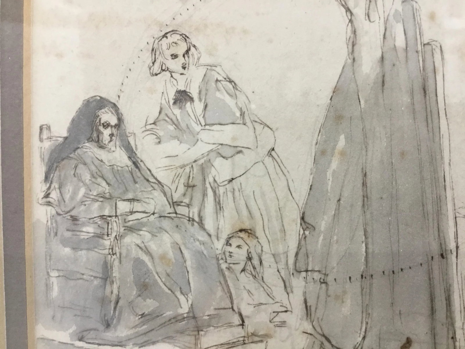 Original Pen and Ink Study Drawing by Sir John Gilbert - 7