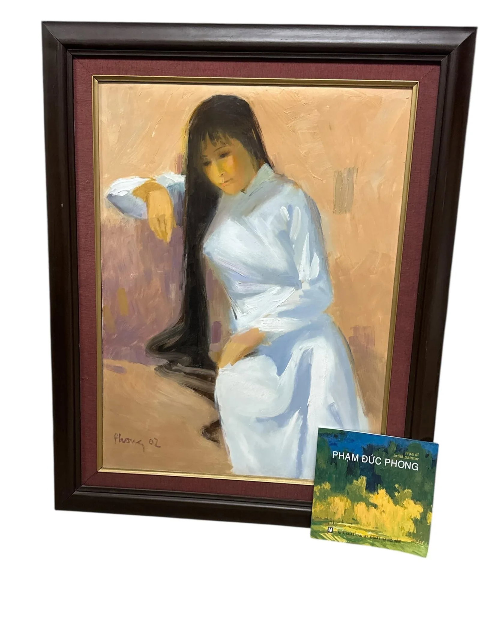 Pham Duc Phong Signed Vietnamese Woman Portrait Oil Painting 2002, Framed - 2