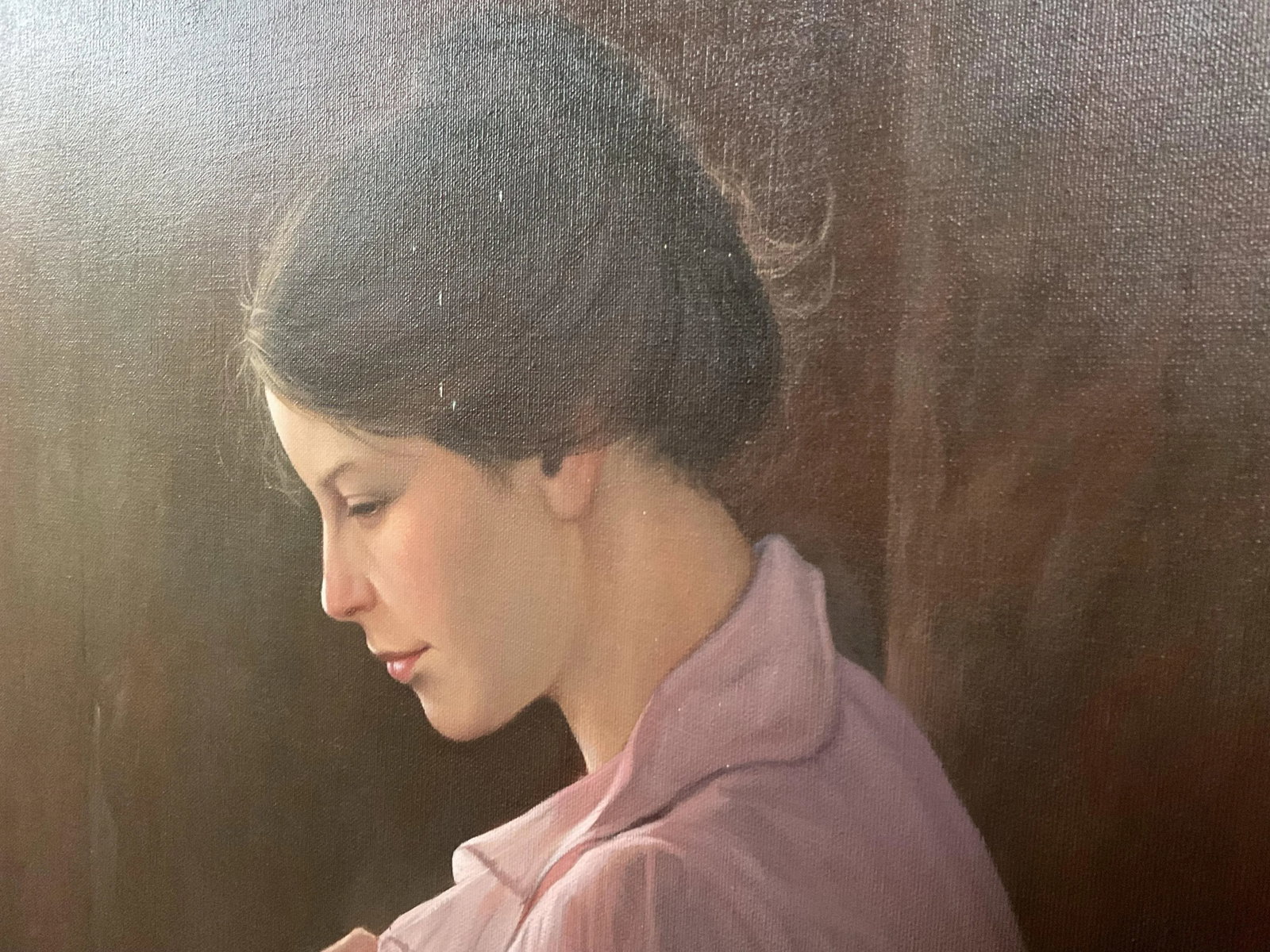 Late 20th Century Original Oil on Canvas Portrait Painting Signed by Artist - Unframed - 11