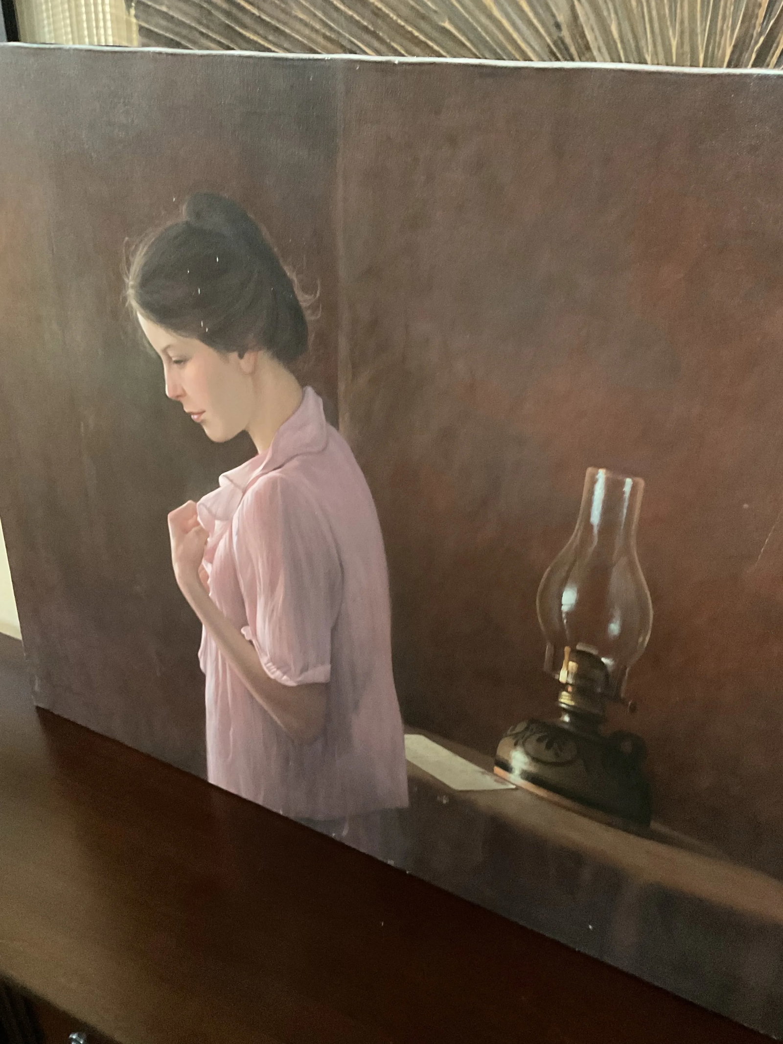 Late 20th Century Original Oil on Canvas Portrait Painting Signed by Artist - Unframed - 12