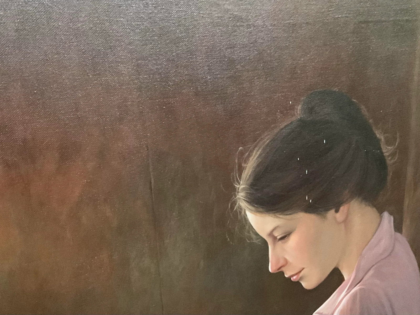 Late 20th Century Original Oil on Canvas Portrait Painting Signed by Artist - Unframed - 4