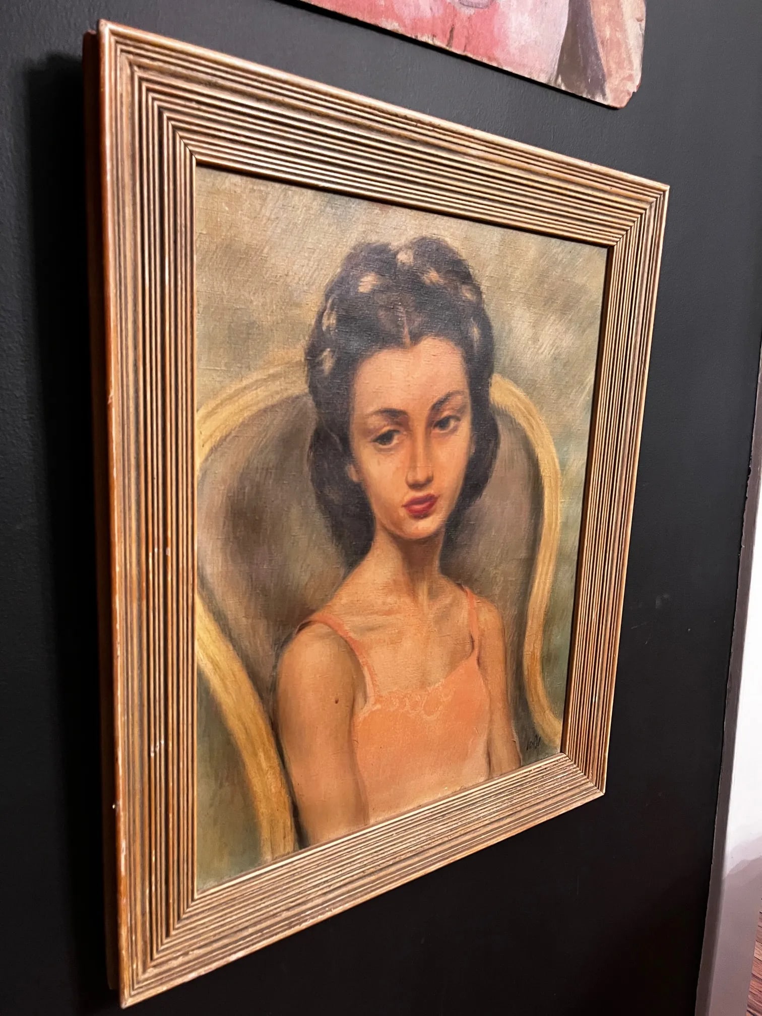 "Little Ballerina" MCM Portrait Signed Oil Painting - 5