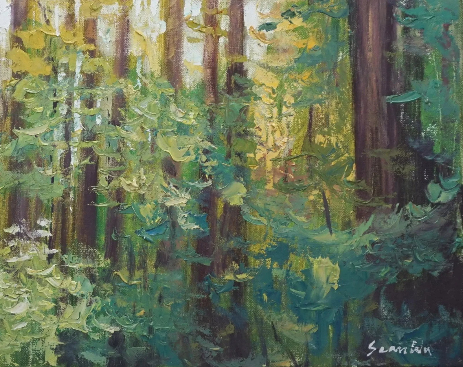 Sean Wu Original Oil Landscape of Cedar Grove - 4