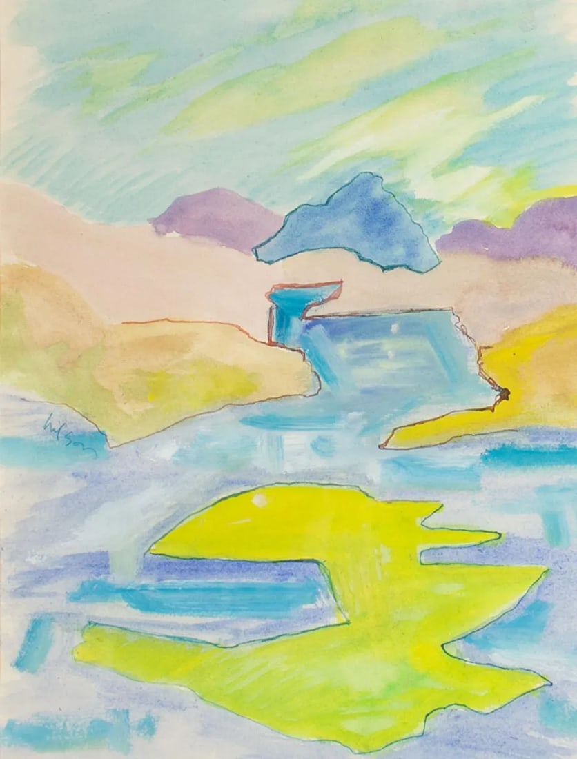 Abstract Watercolor Landscape Painting by Harry Hilson - 2