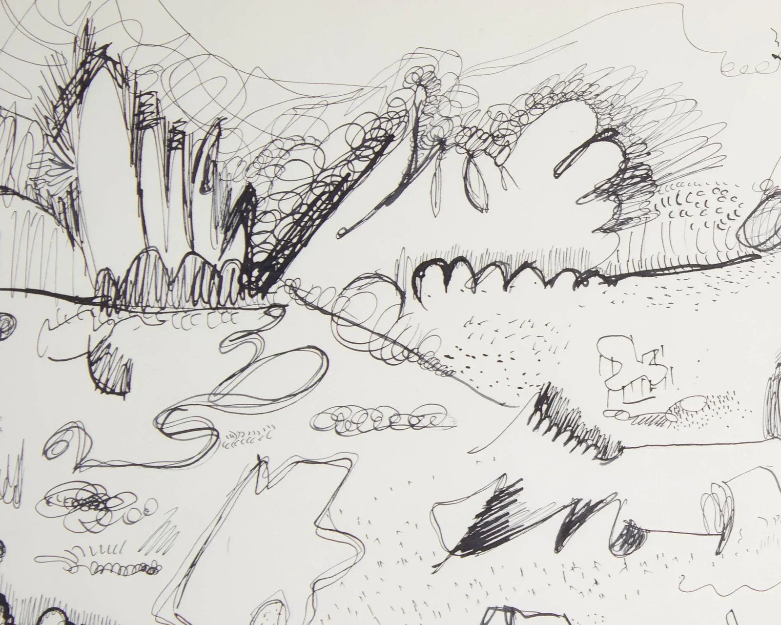 1960s Abstract Landscape Ink Drawing by Harry Hilson - 7