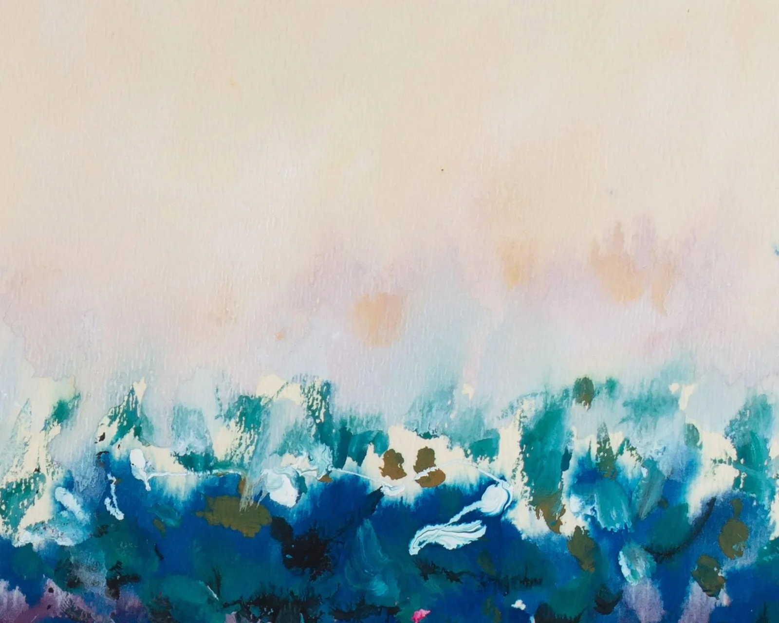 1977 Abstract Gouache Landscape Painting by Thomas Salmoman - 5
