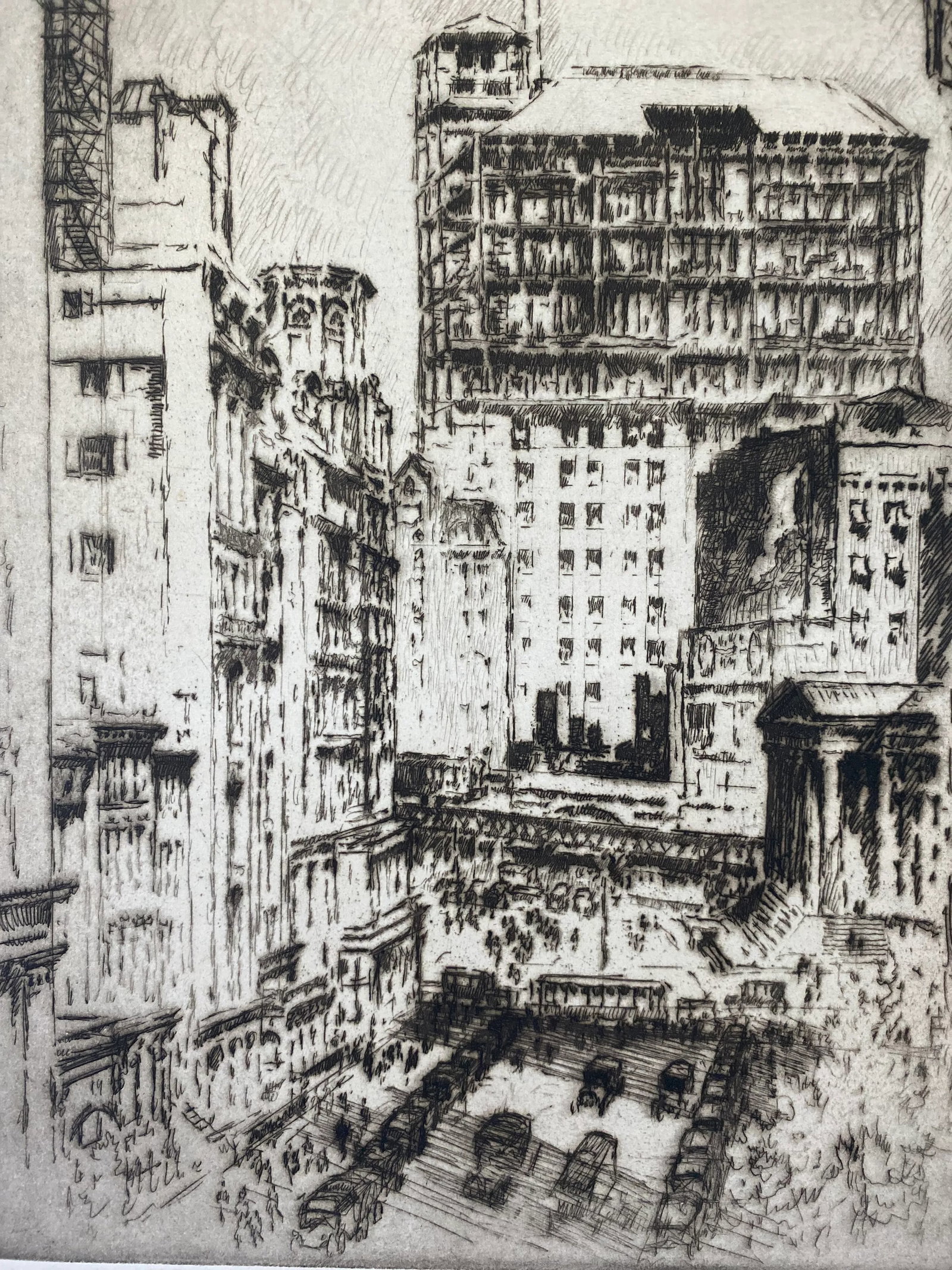 Joseph Pennell Well-Listed Ny / Pa Artist Original Etching of Nyc Signed Framed - 7