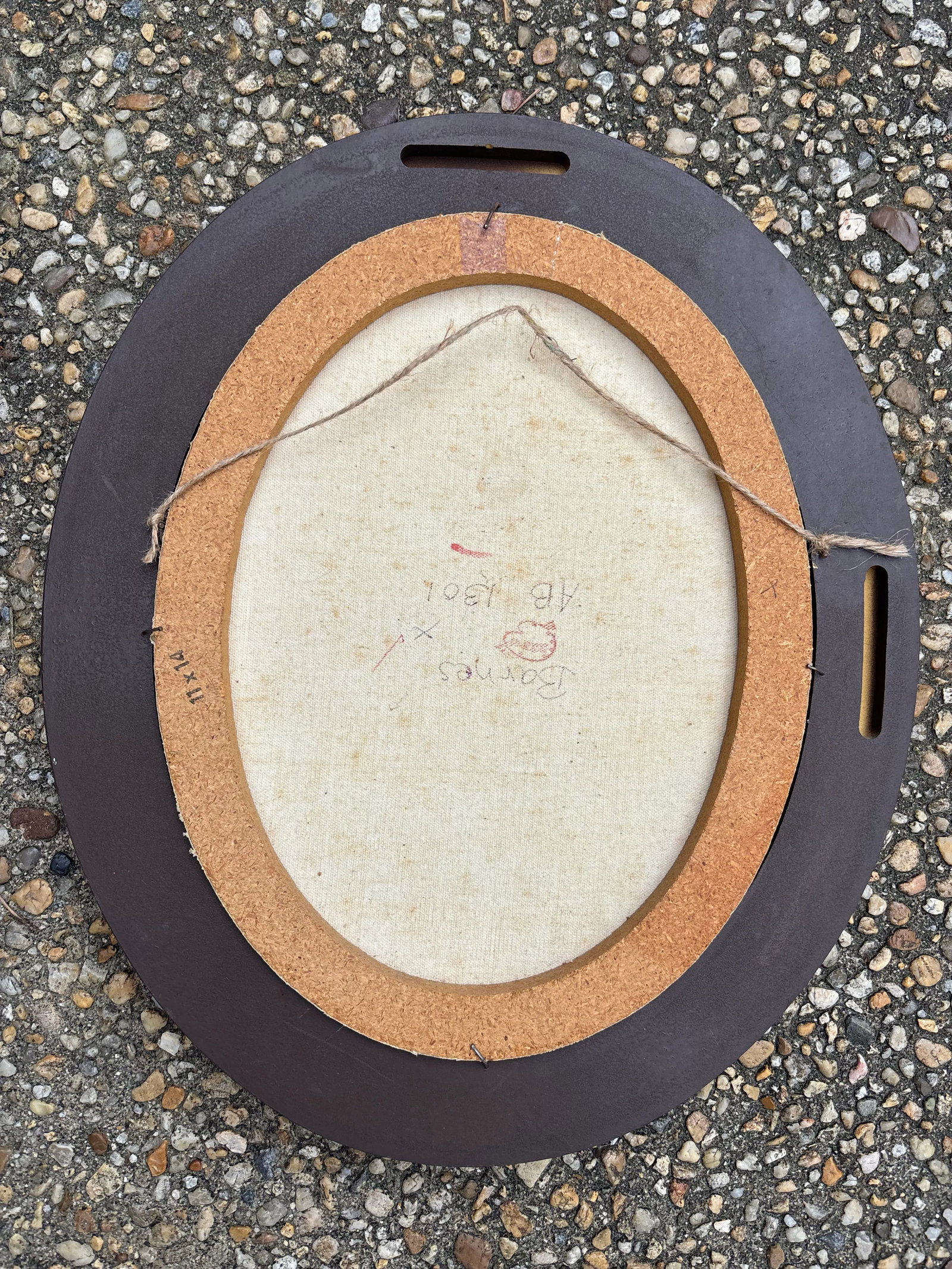 Vintage Mid to Late 20th Century Colonial Williamsburg Virginia Guardhouse Original Signed Oval Pain - 2
