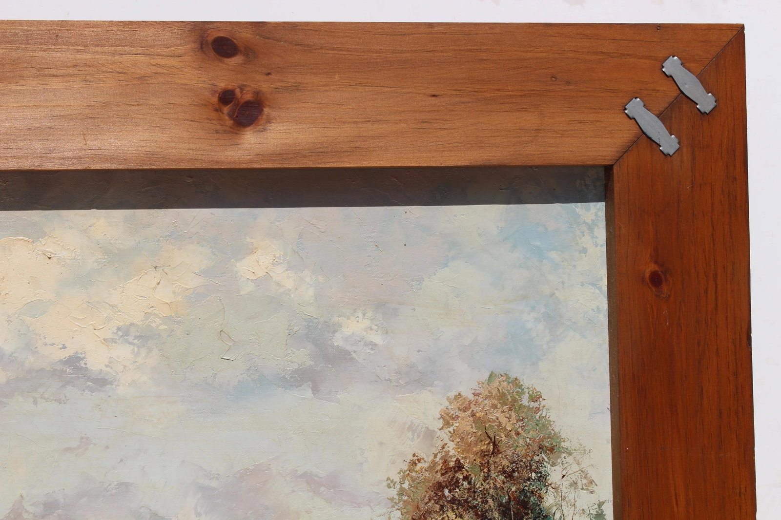 Late 20th Century Vintage Oil Painting on Canvas, Rural Landscape, Signed R.David, Framed - 4