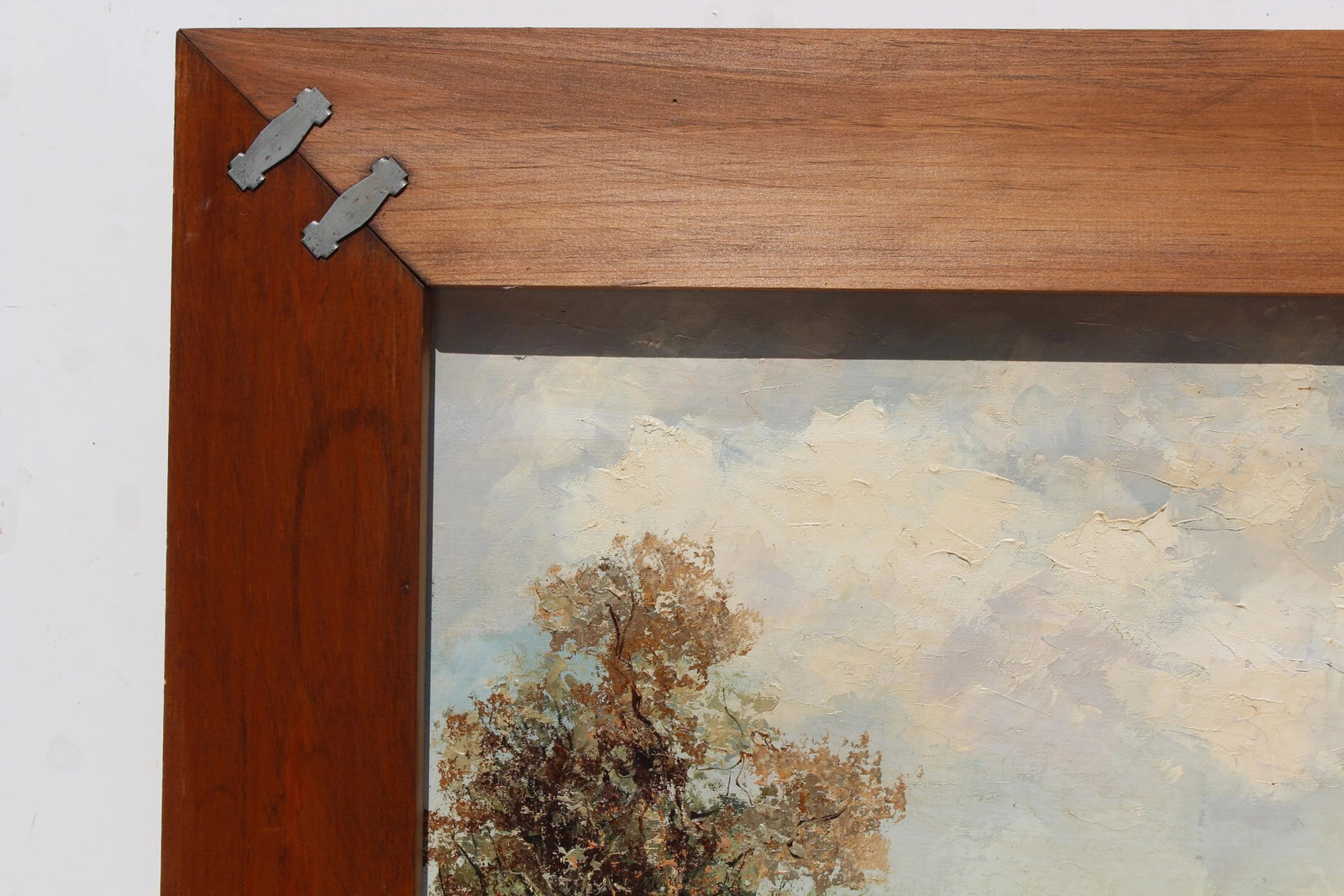 Late 20th Century Vintage Oil Painting on Canvas, Rural Landscape, Signed R.David, Framed - 5