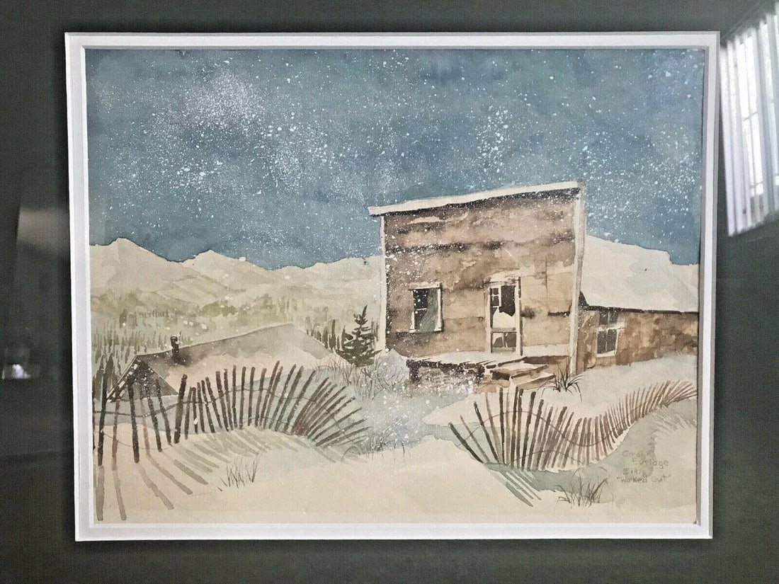 Original 1976 Carolyn H Evridge "Worked Out" Watercolor Signed Painting - 3