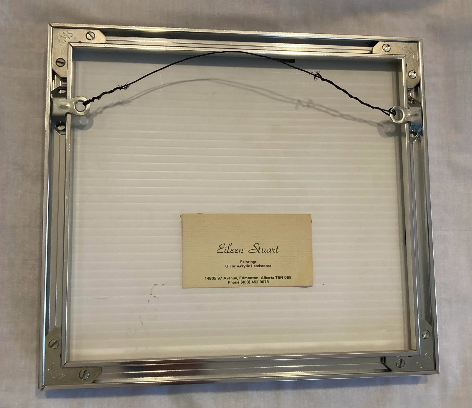 Eileen Stuart Covell Lake & Mt. Edith Acrylic Painting Framed and Matted Artist Signed - 5
