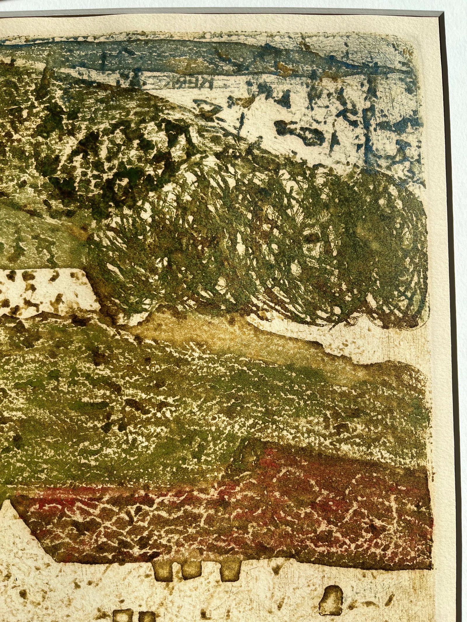 Mid 20th Century Signed Artist Proof Etching by Ruth Kerkovius - 'Farm Hills and a Bit of Sky' - 11