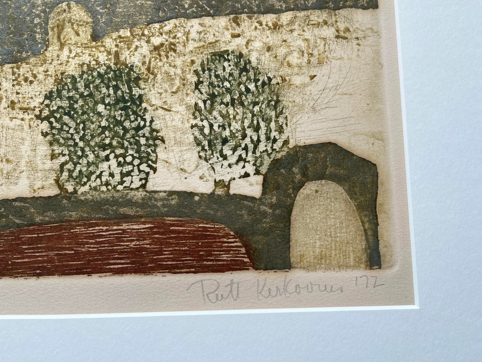 Mid 20th Century Signed Artist Proof Etching by Ruth Kerkovius - 'Farm Hills and a Bit of Sky' - 4
