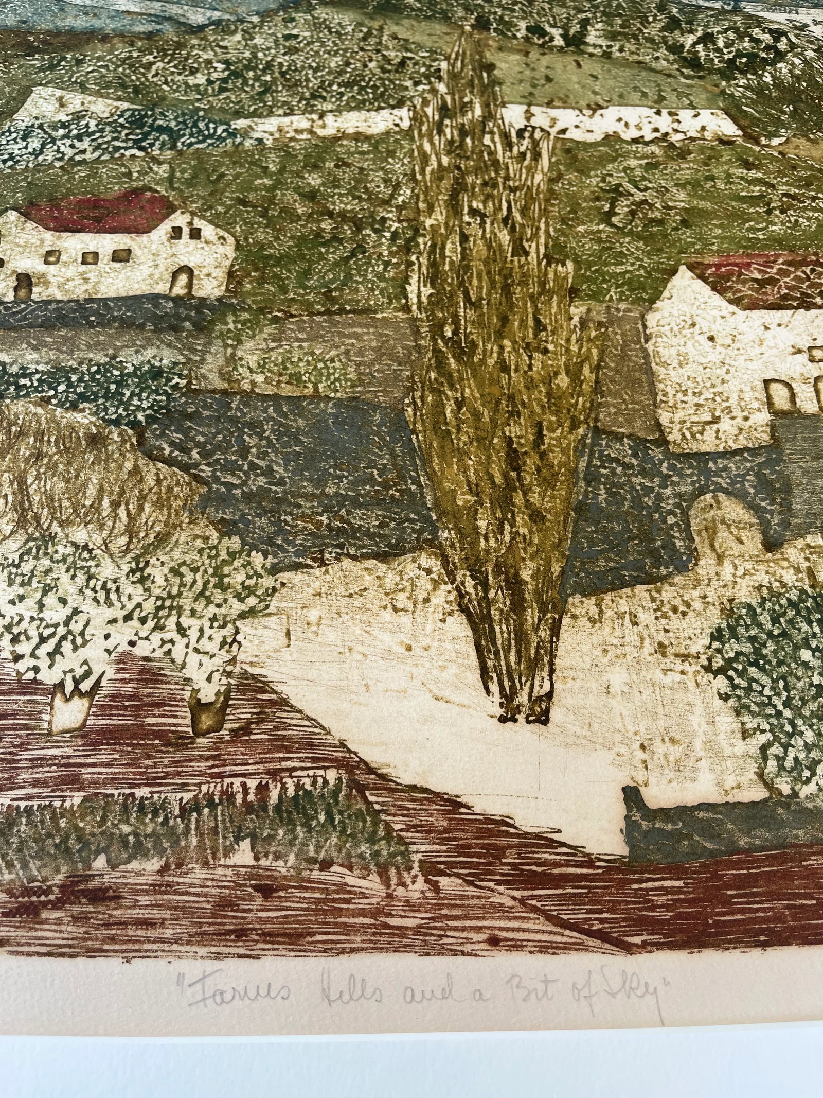 Mid 20th Century Signed Artist Proof Etching by Ruth Kerkovius - 'Farm Hills and a Bit of Sky' - 7