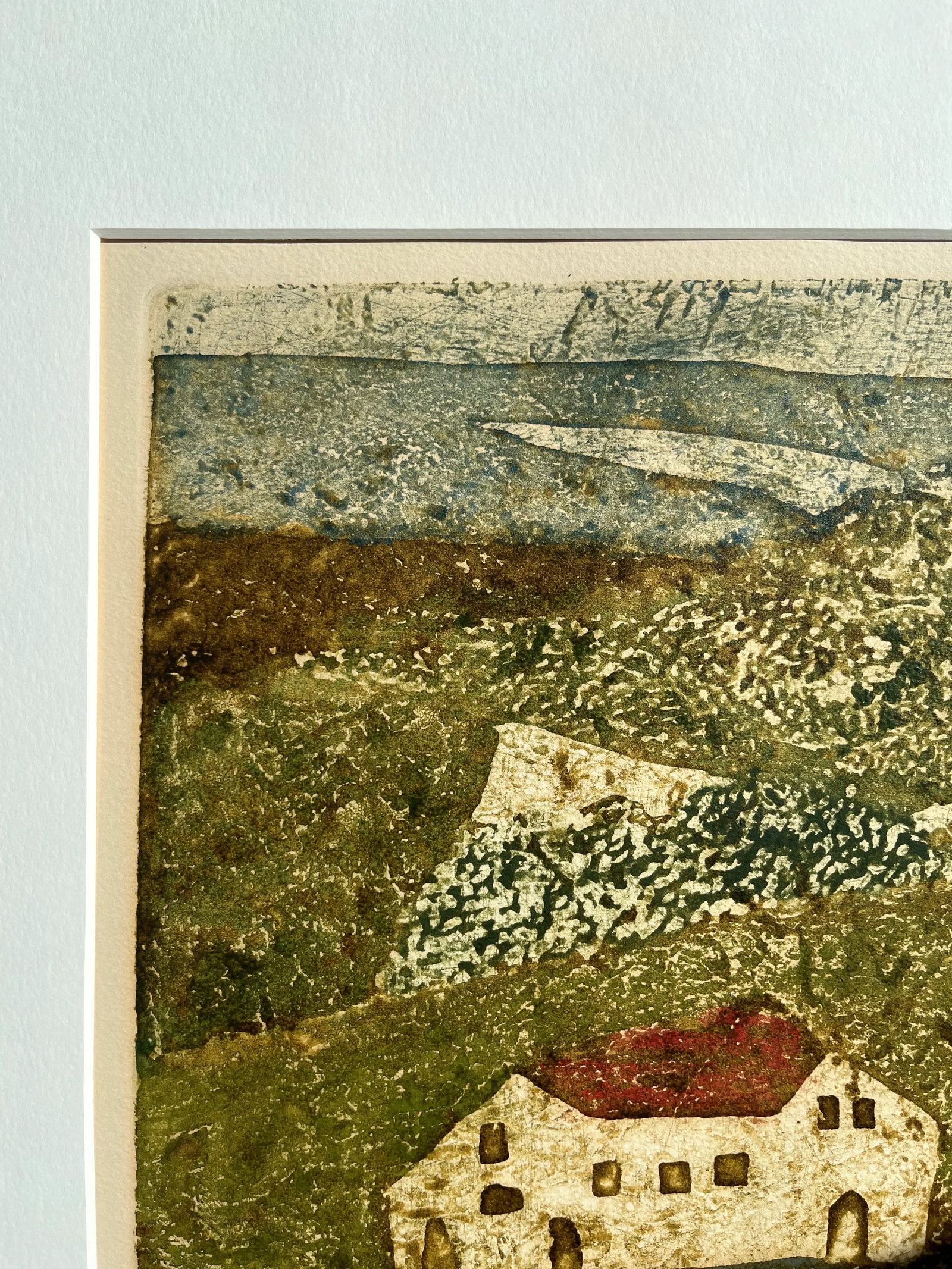 Mid 20th Century Signed Artist Proof Etching by Ruth Kerkovius - 'Farm Hills and a Bit of Sky' - 8