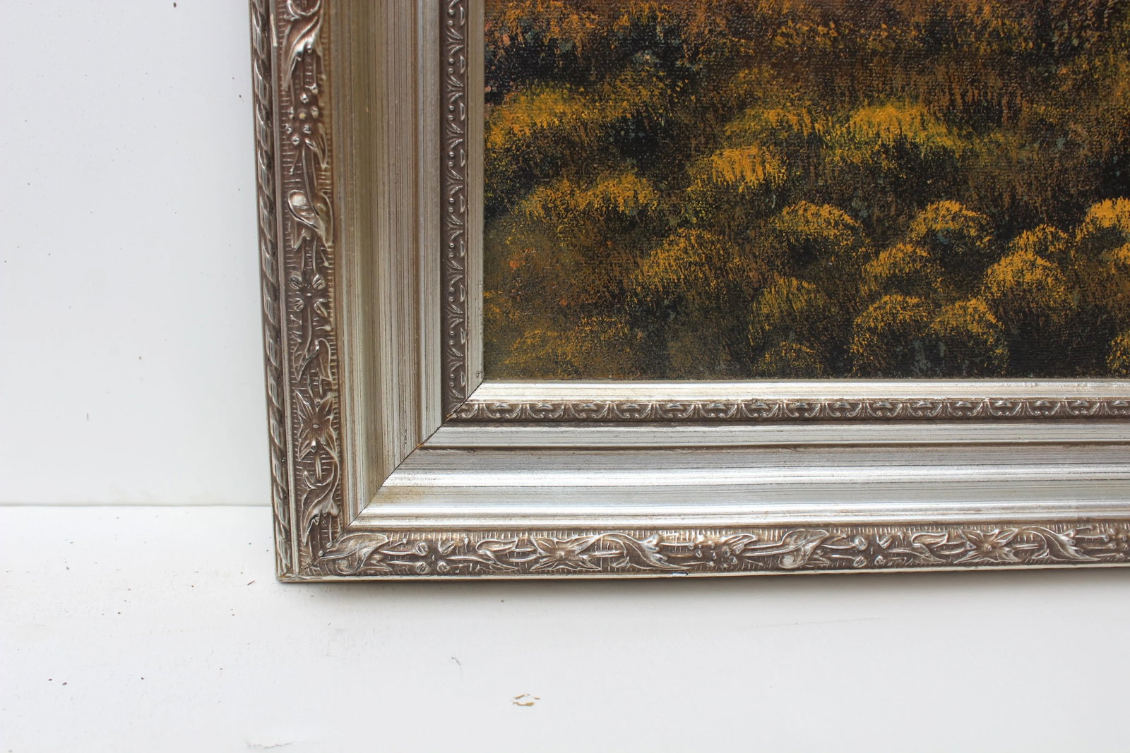 1990s Vintage Oil Painting on Canvas, Landscape, Mountain View, Signed R.Dean,framed - 2