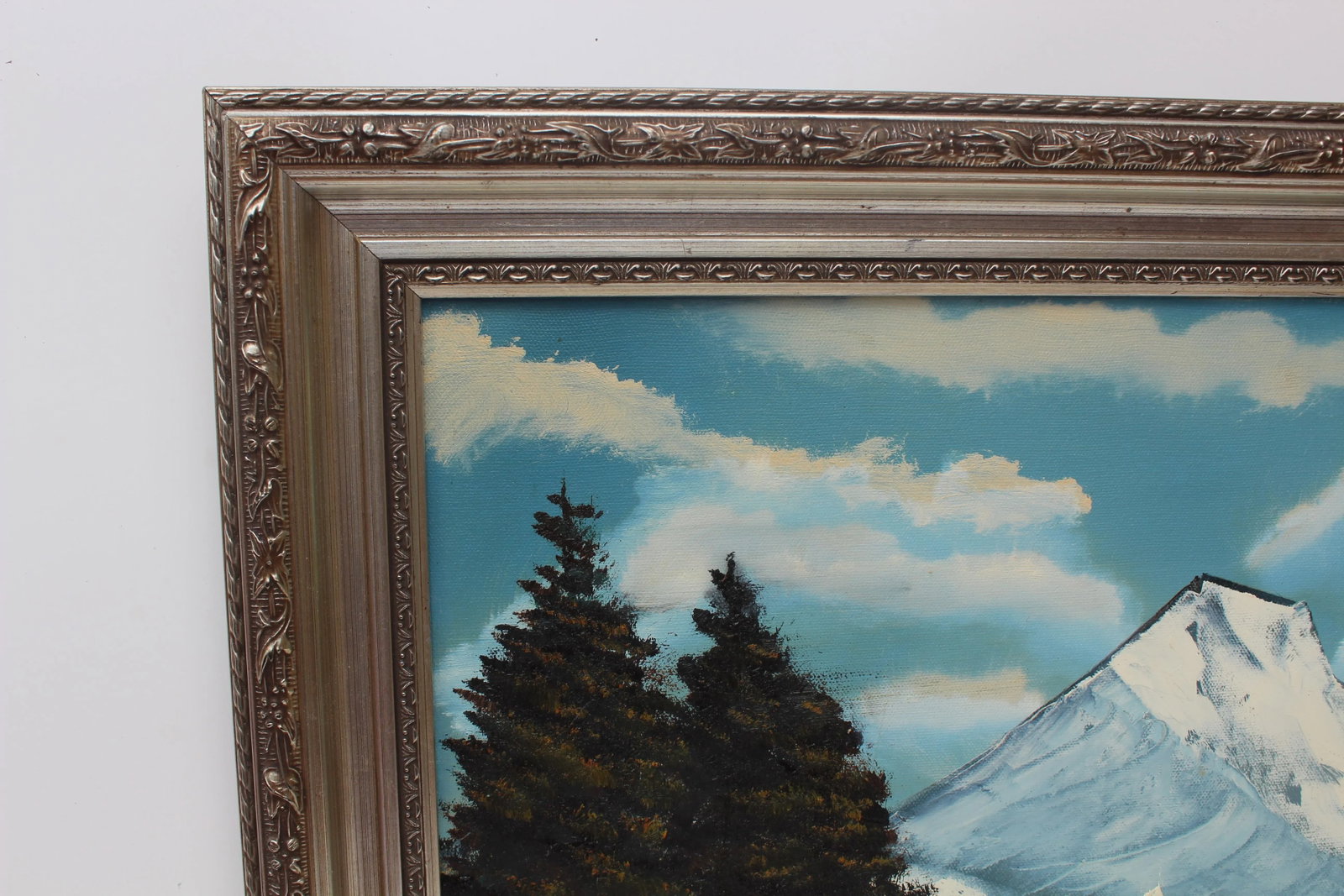 1990s Vintage Oil Painting on Canvas, Landscape, Mountain View, Signed R.Dean,framed - 3