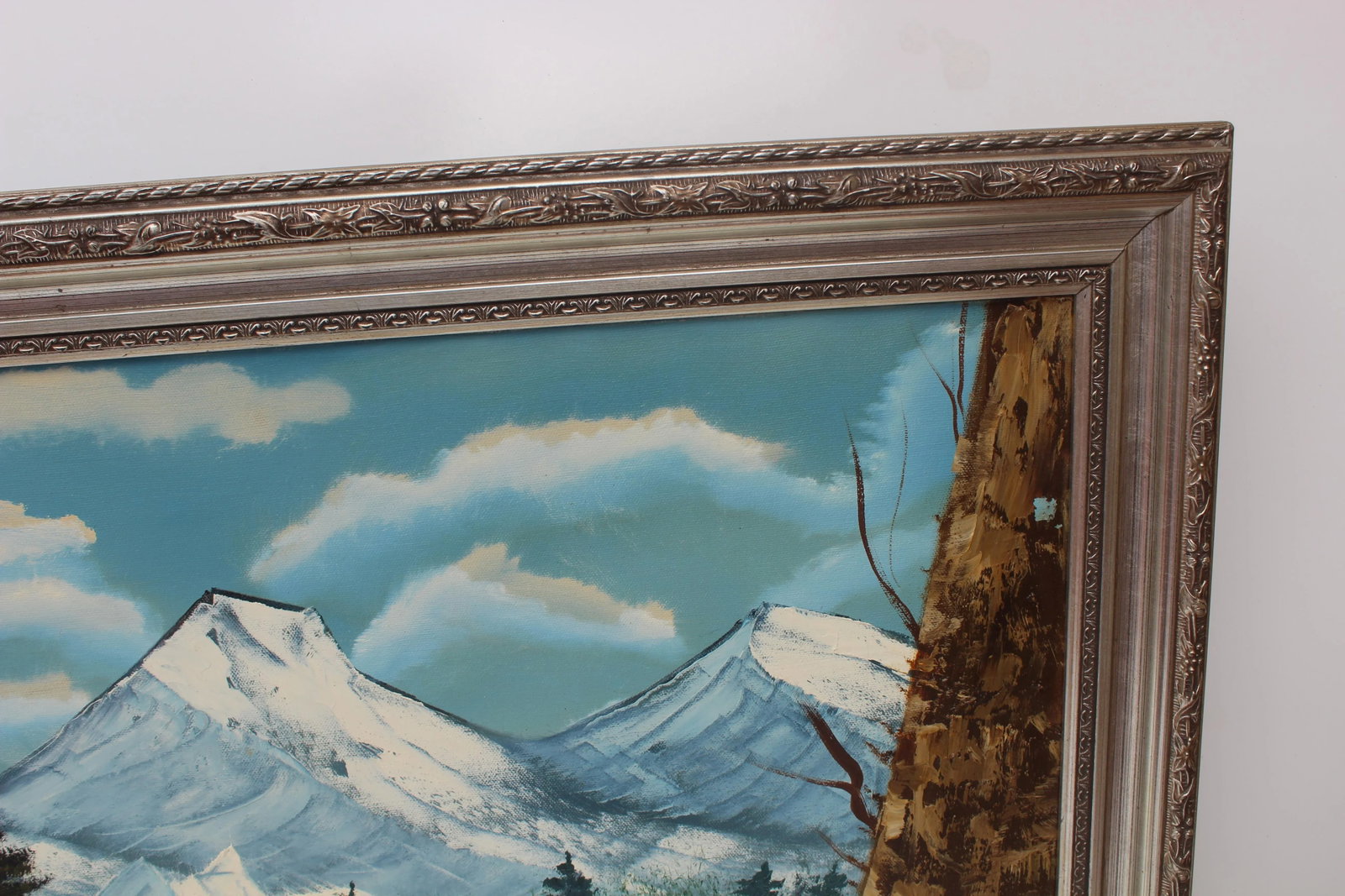 1990s Vintage Oil Painting on Canvas, Landscape, Mountain View, Signed R.Dean,framed - 4
