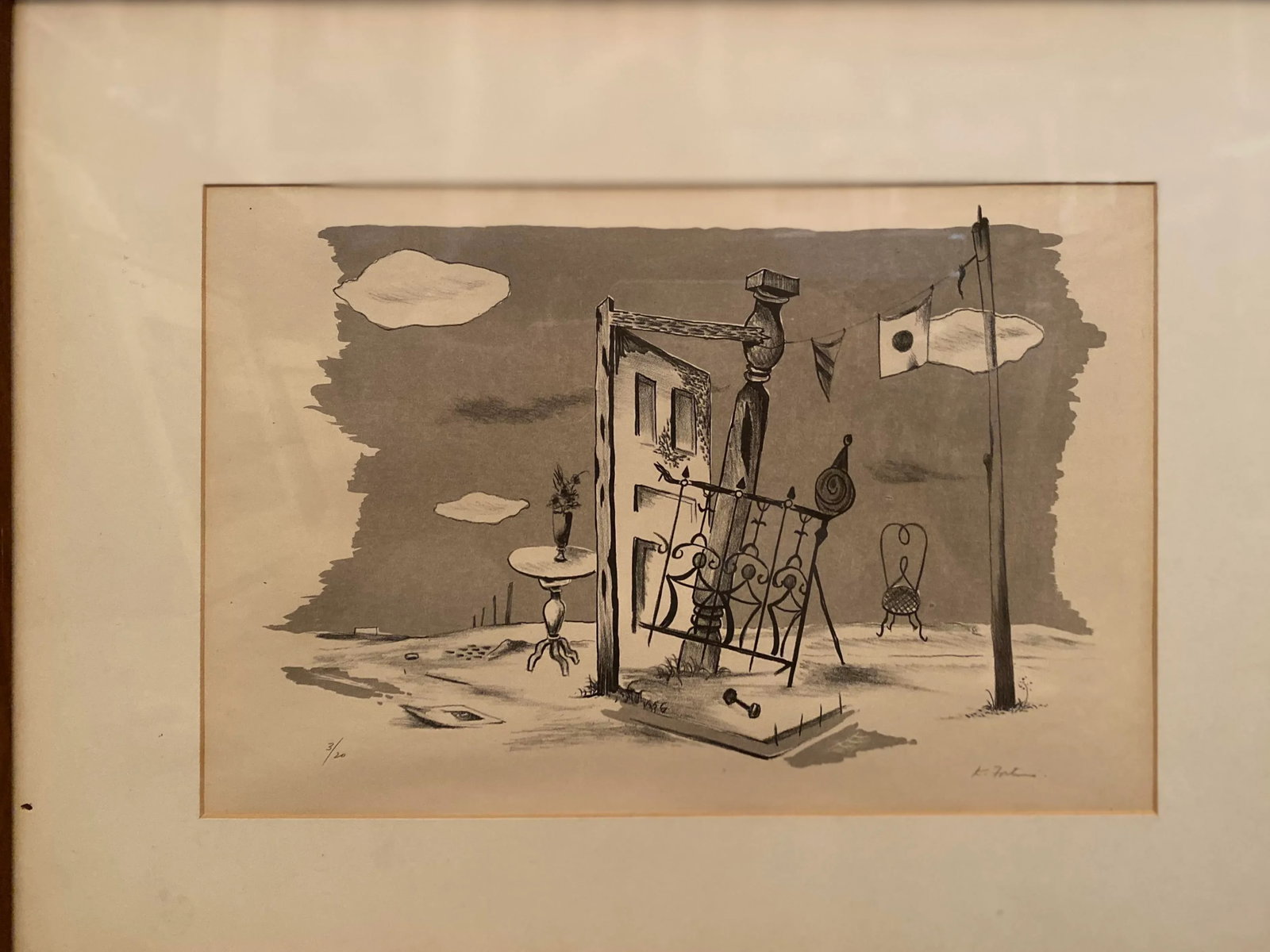 Vintage Surrealist Signed Lithograph by Karl Fortess - 2