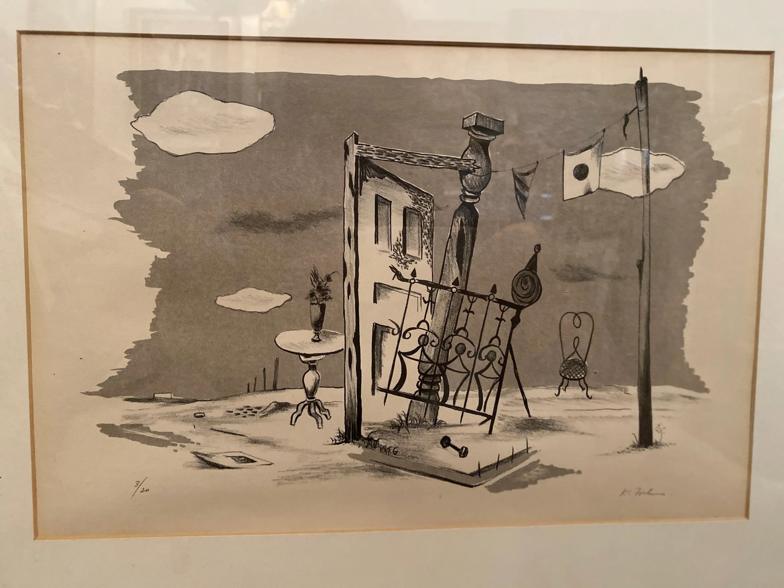 Vintage Surrealist Signed Lithograph by Karl Fortess - 3
