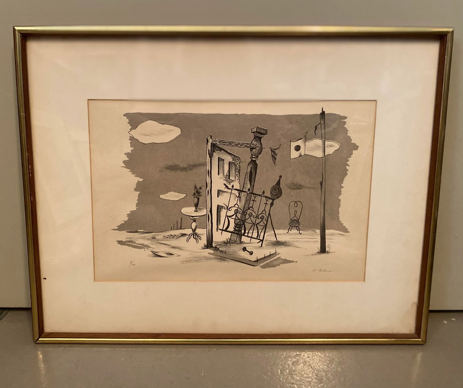 Vintage Surrealist Signed Lithograph by Karl Fortess - 9