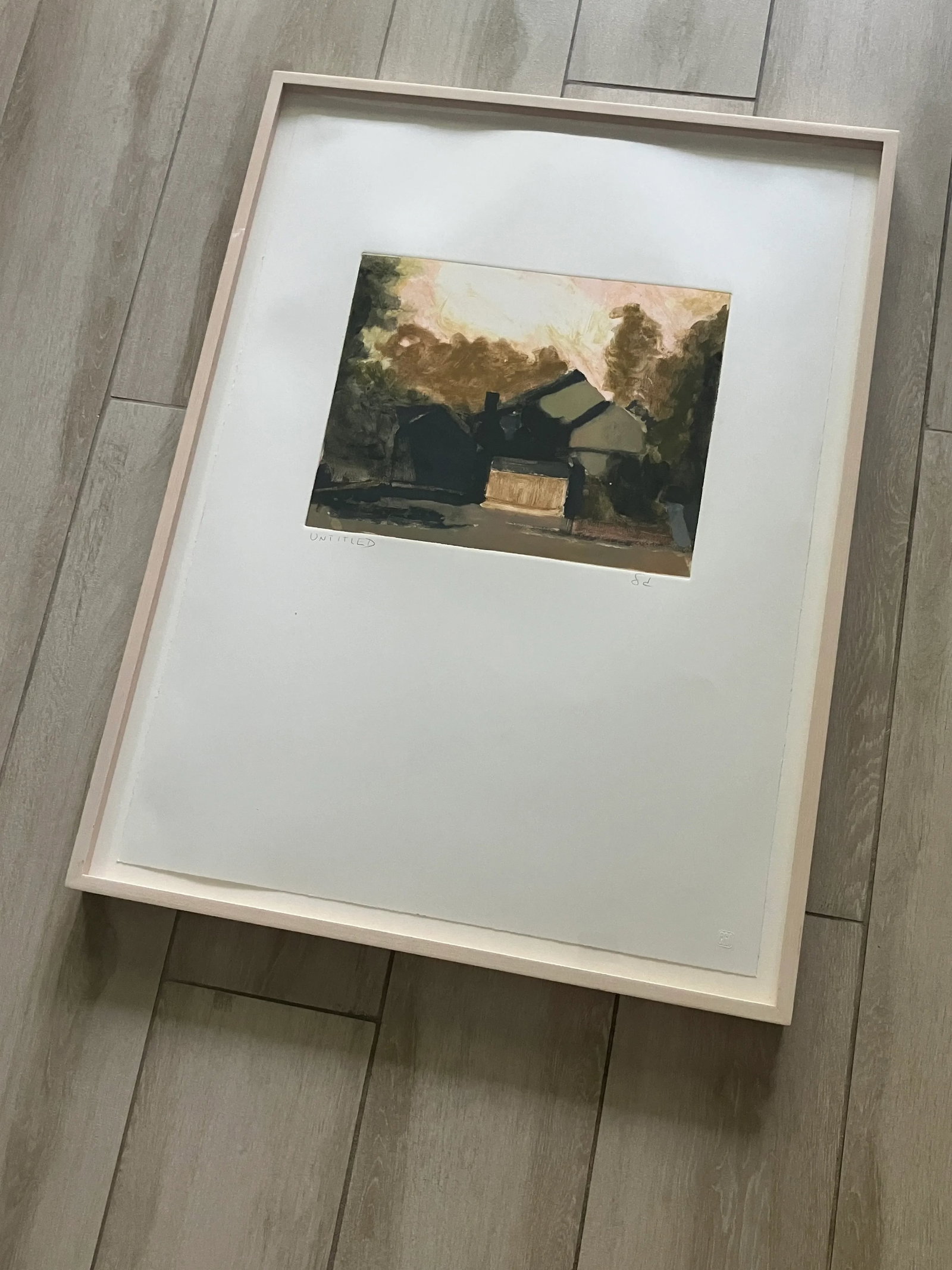 Wonderful Abstract Cottage Scene, Painting on Paper, Signed and Framed - 3