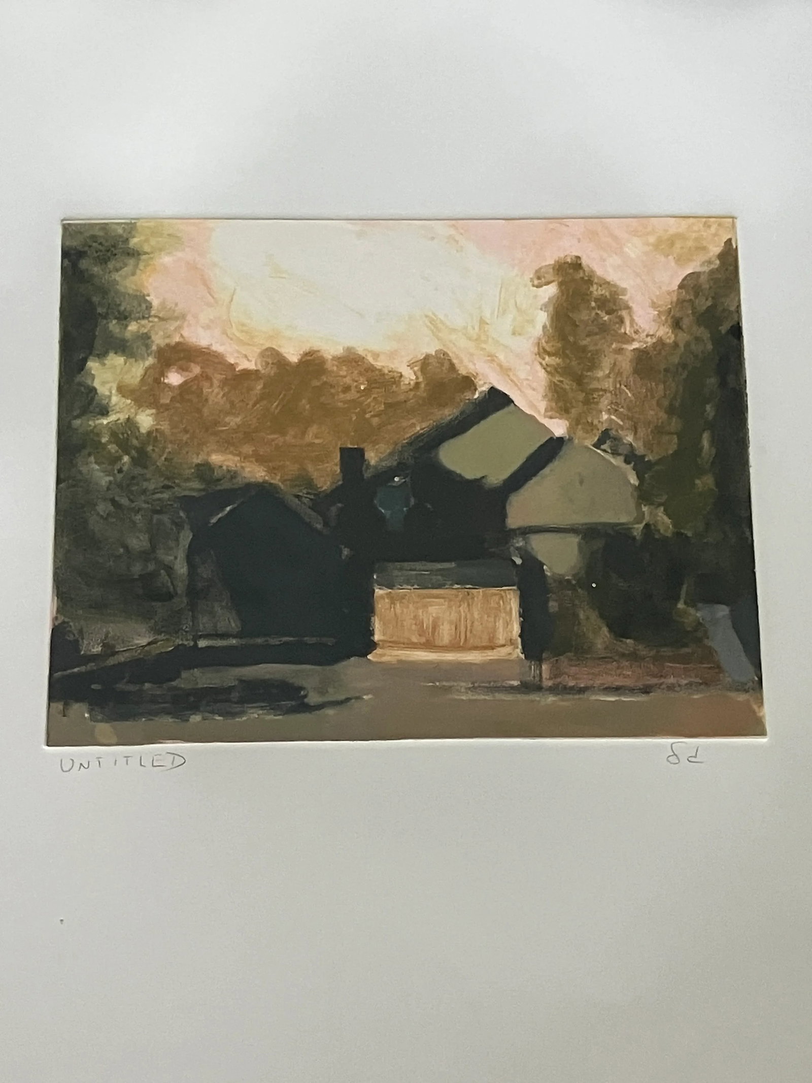 Wonderful Abstract Cottage Scene, Painting on Paper, Signed and Framed - 4
