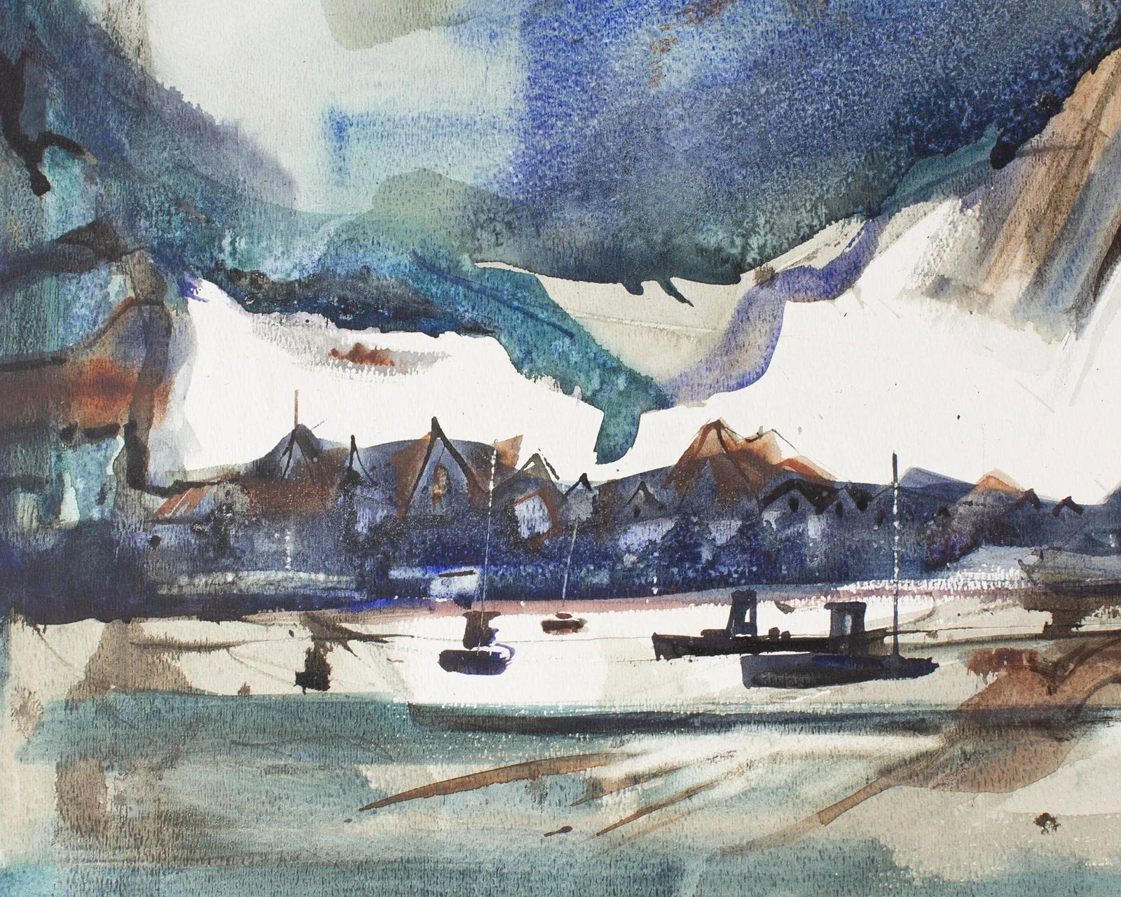 1988 Signed Watercolor Landscape Painting by Virginia Brooks - 2