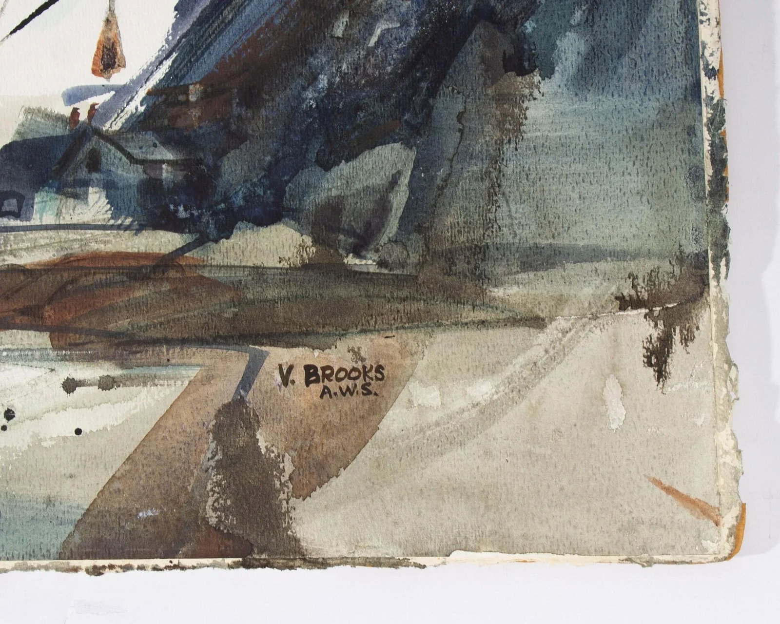 1988 Signed Watercolor Landscape Painting by Virginia Brooks - 3
