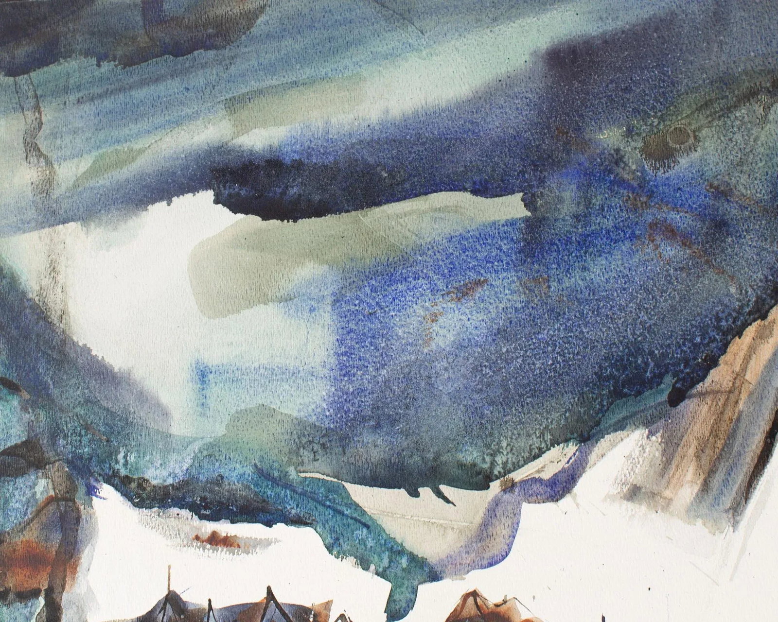 1988 Signed Watercolor Landscape Painting by Virginia Brooks - 5