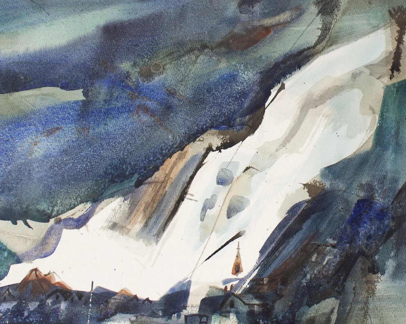1988 Signed Watercolor Landscape Painting by Virginia Brooks - 6