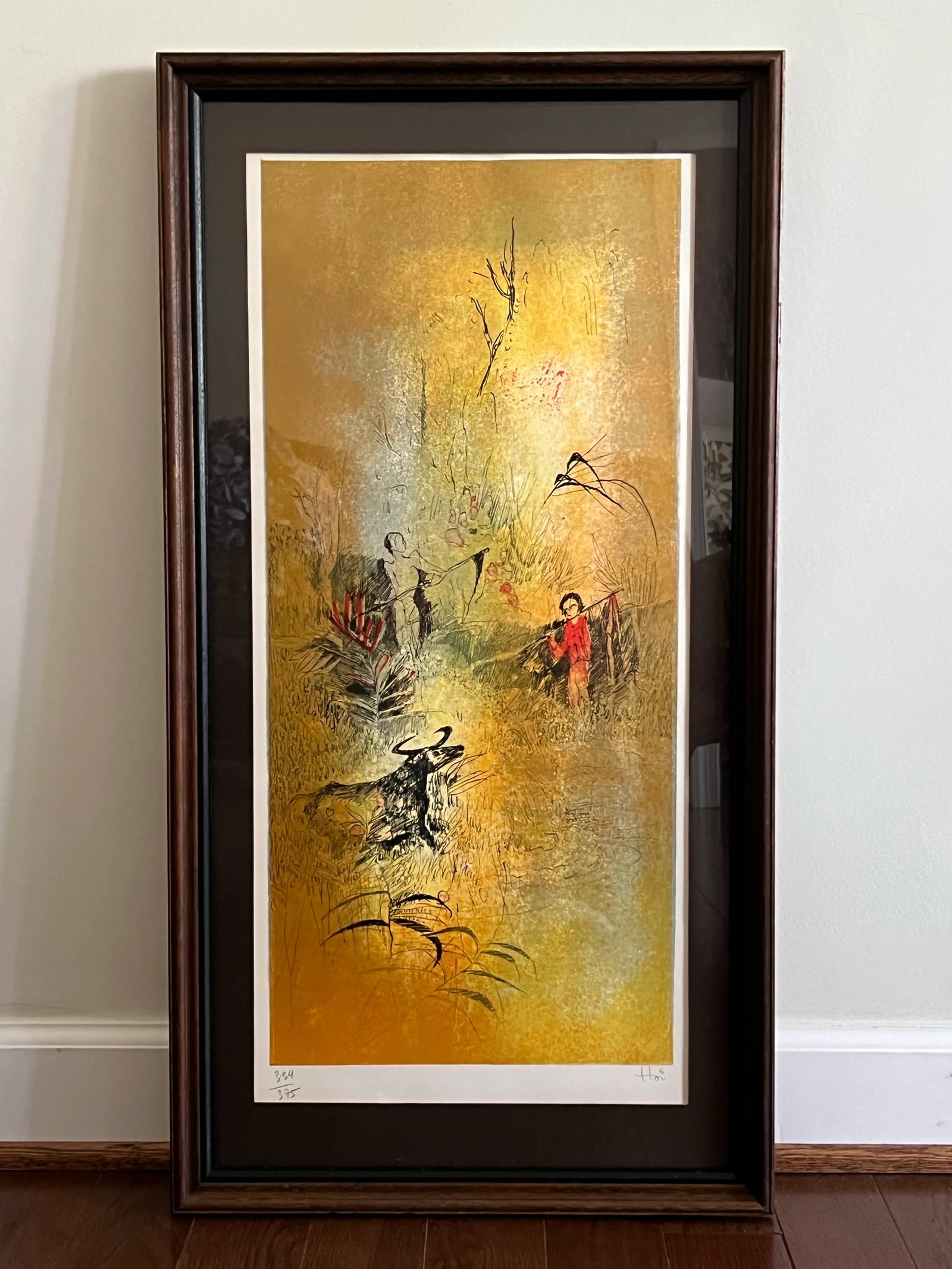 1970s Hoi LeBaDang Signed and Numbered C1974 Limited Lithograph "The Garden" No. 334/375, Framed - 2