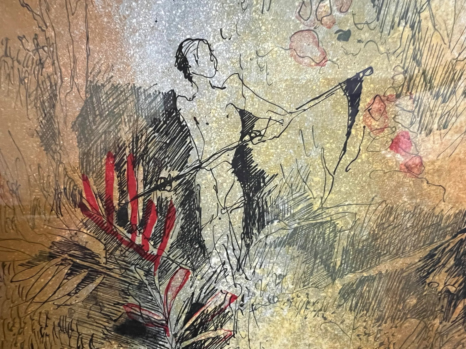 1970s Hoi LeBaDang Signed and Numbered C1974 Limited Lithograph "The Garden" No. 334/375, Framed - 6