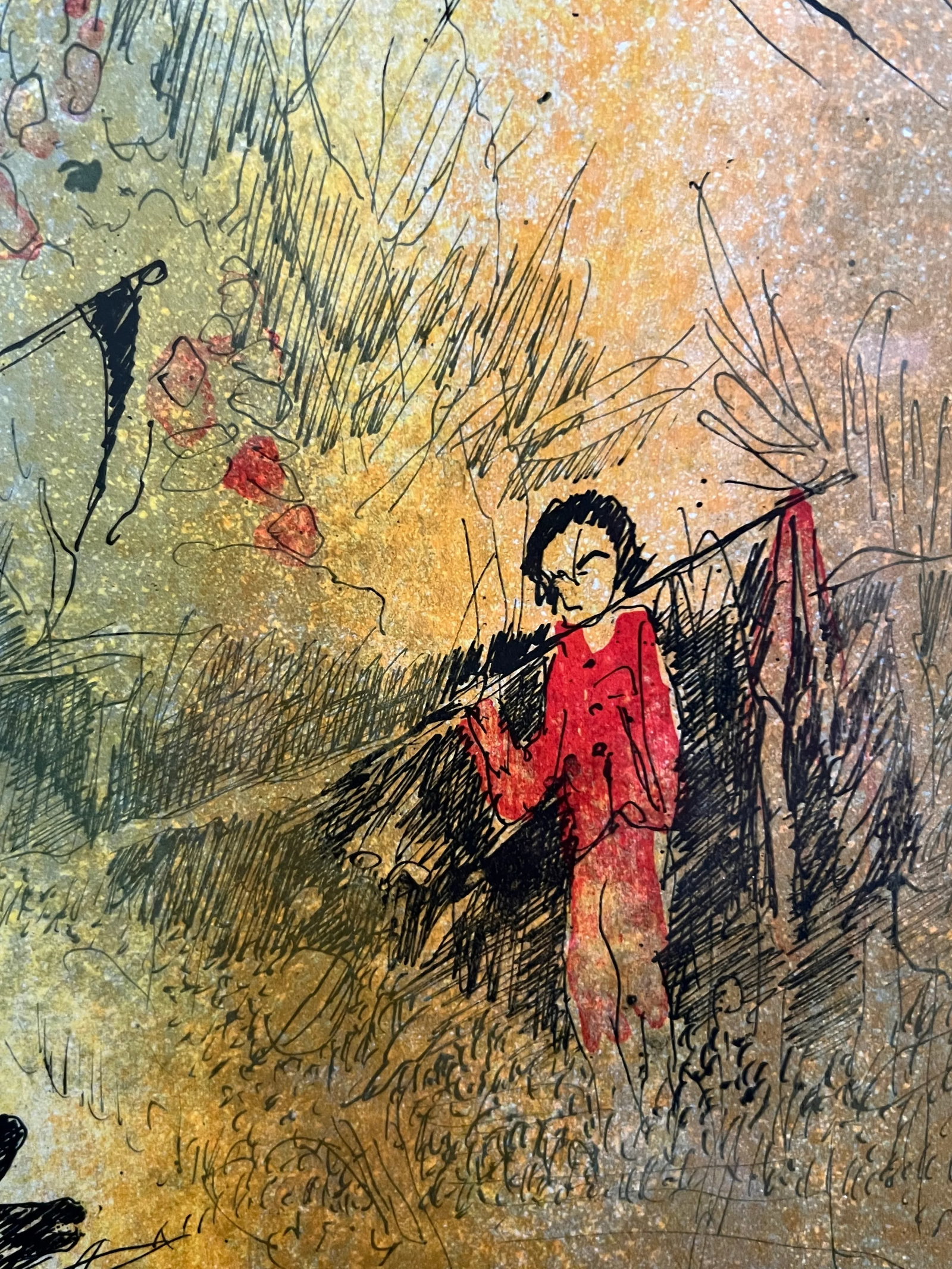 1970s Hoi LeBaDang Signed and Numbered C1974 Limited Lithograph "The Garden" No. 334/375, Framed - 7