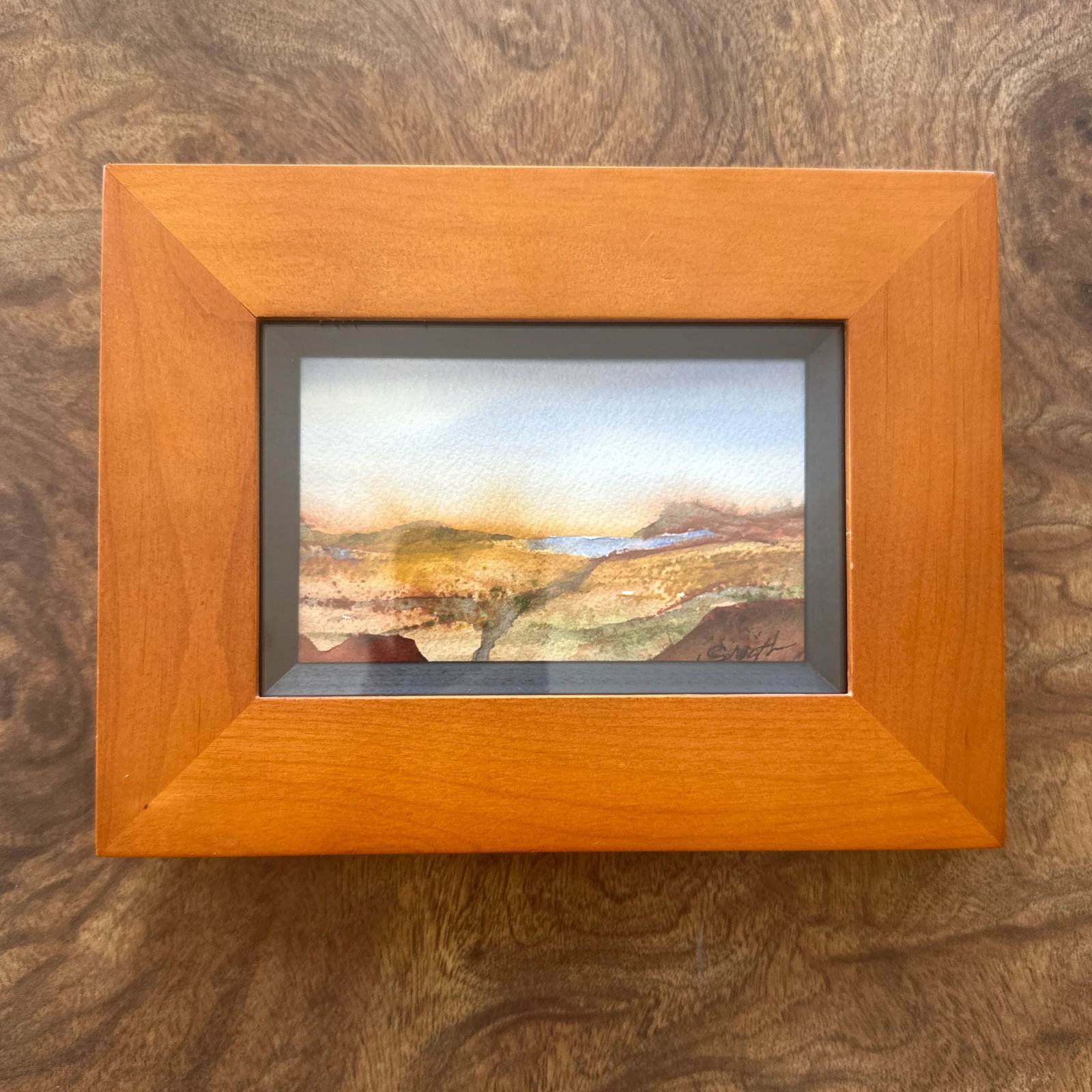 "Desert Vista" Framed Signed Original Watercolor Landscape - 2