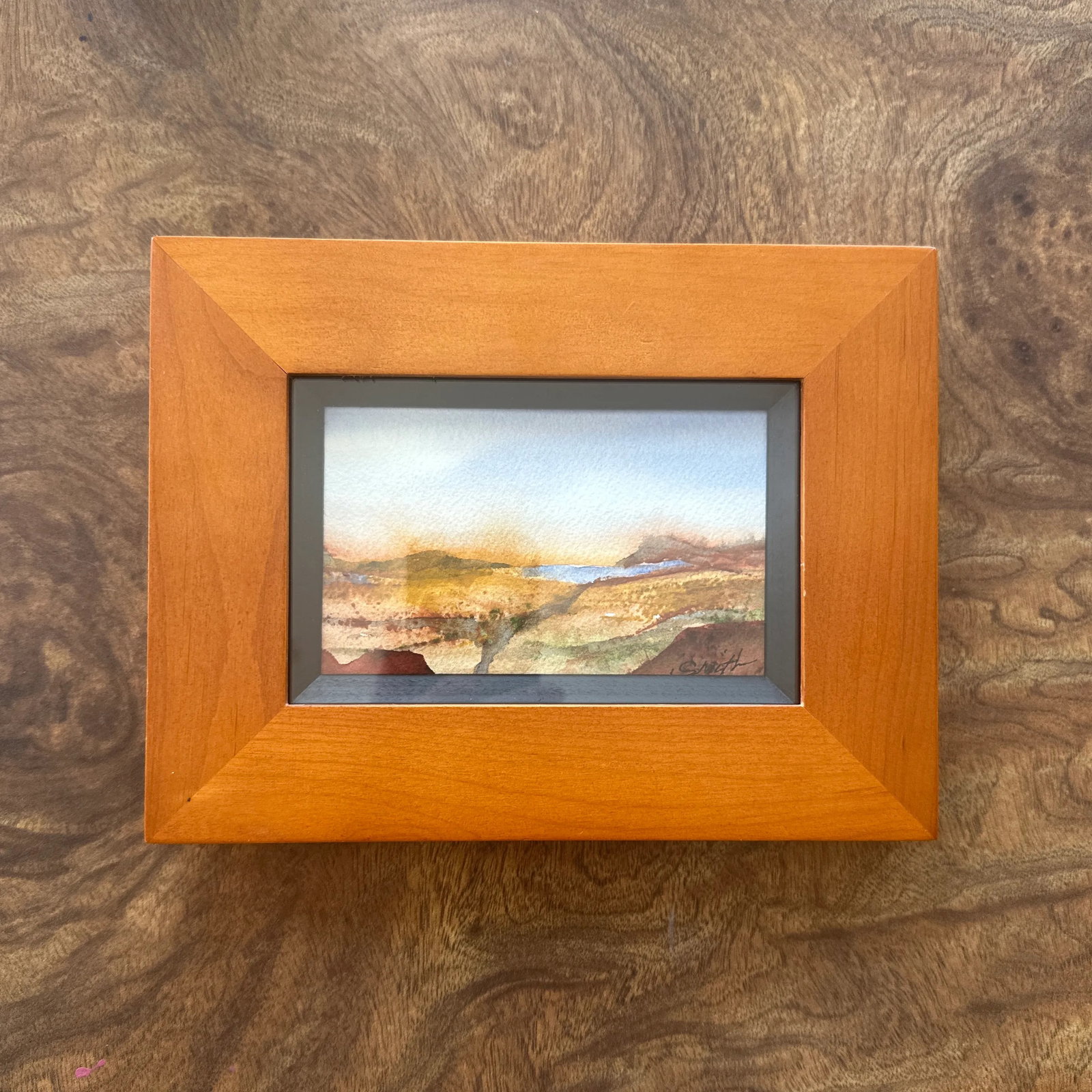 "Desert Vista" Framed Signed Original Watercolor Landscape - 3